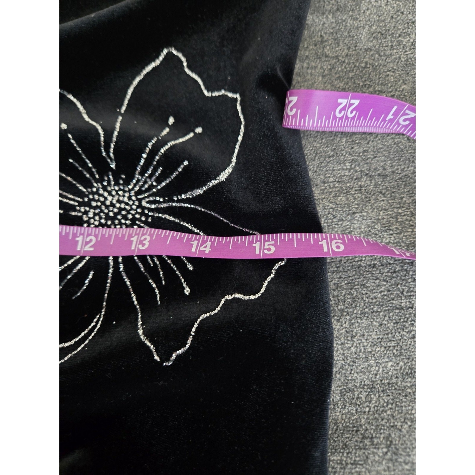 Vtg 90s Giorgio Sant Angelo Black Velvet Silver Flower Vamp Whimsigoth Sz 10