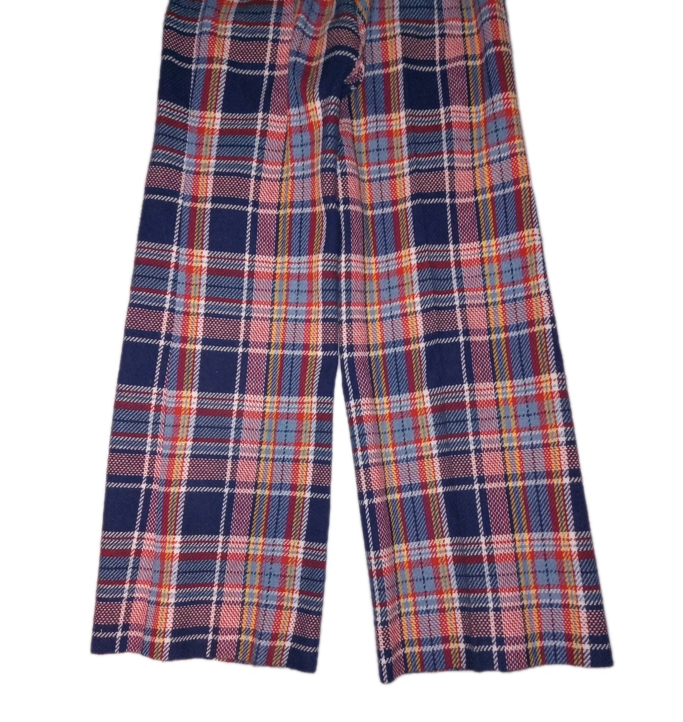 Vintage Bobbie Brooks Bell Bottom Flare Pants Plaid 6 XS 26 X 28.5 Retro Hippie