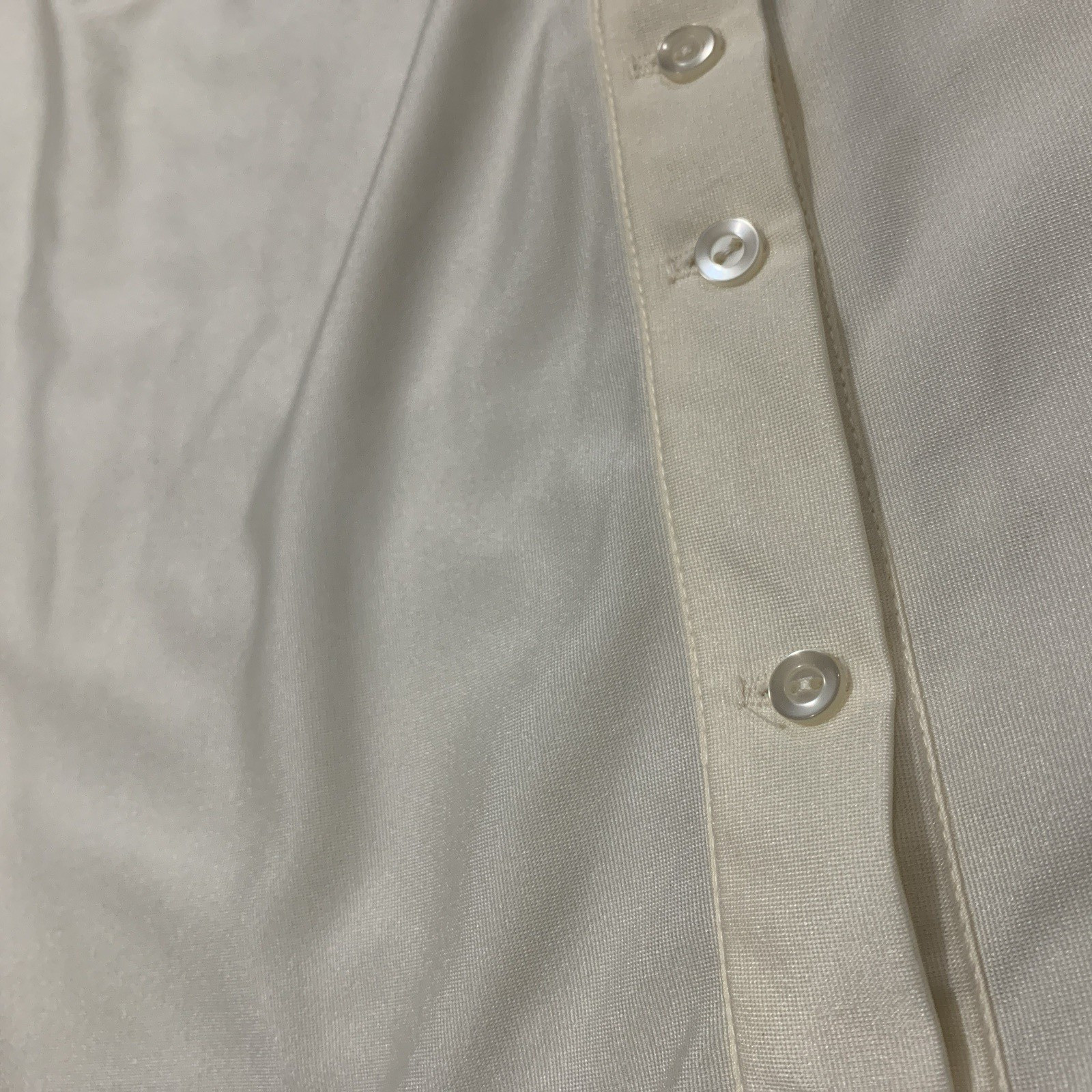 Vintage Styled by Sybil Blouse Button Shirt Size 17 / 18 Ivory 70s Long Sleeve