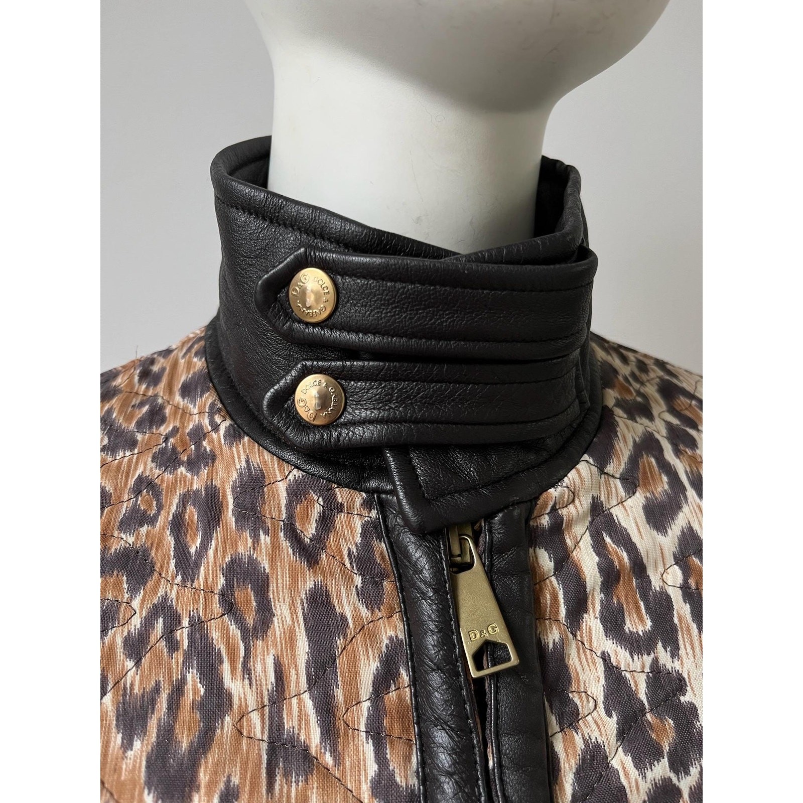2000s Jacket / Y2K Dolce & Gabbana Leopard Coat / XS