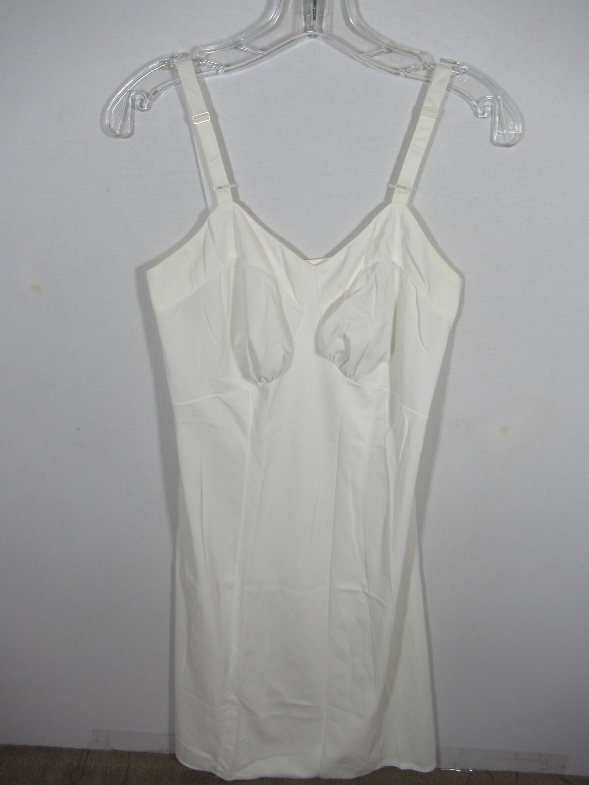 Vintage 50s 60s Isis Satin Full Dress Slip Size 36 Tall White