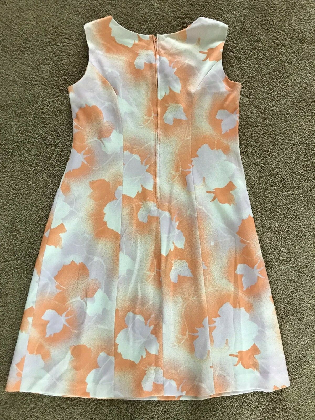 VINTAGE Peach/Pink/Cream Double Knit Dress Reiner of Chicago 38&Prime; Chest