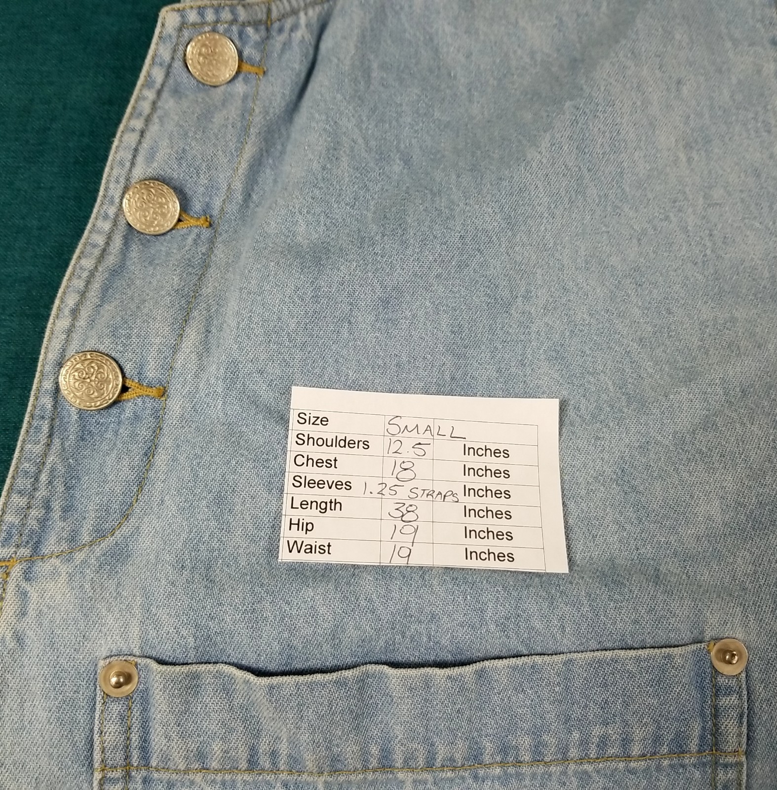 Vintage F.P. Women&rsquo;s Size Small 100% Cotton Denim Overalls Dress