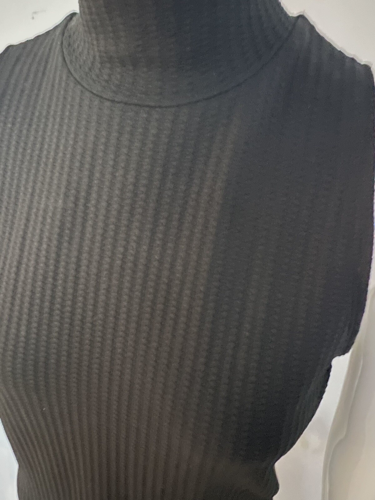 Versace Jeans Couture Ponte mock Neck Sleeveless Black dress, rare 1990s LBD