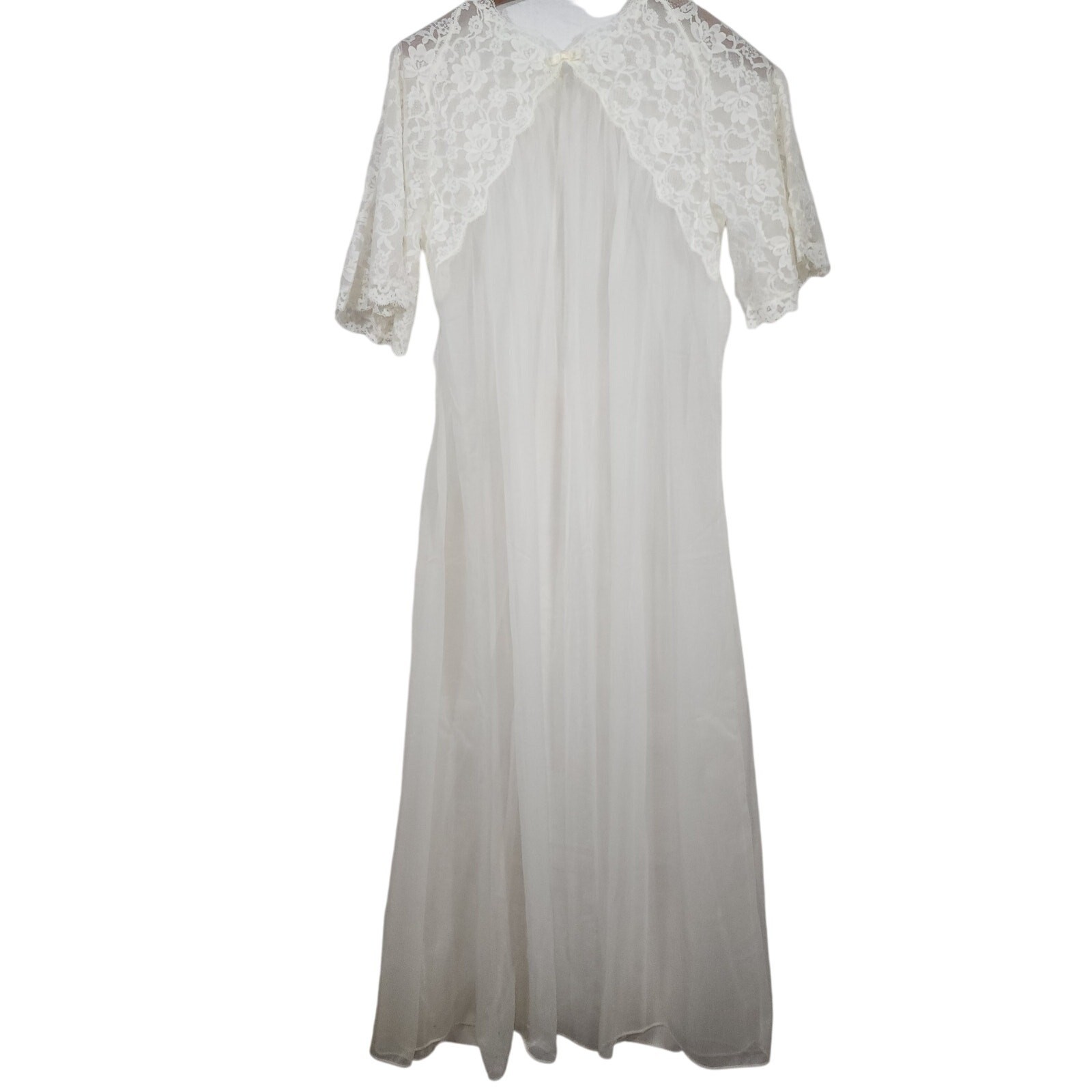 vintage VANITY FAIR sz 34 white one button peignoir robe see photos