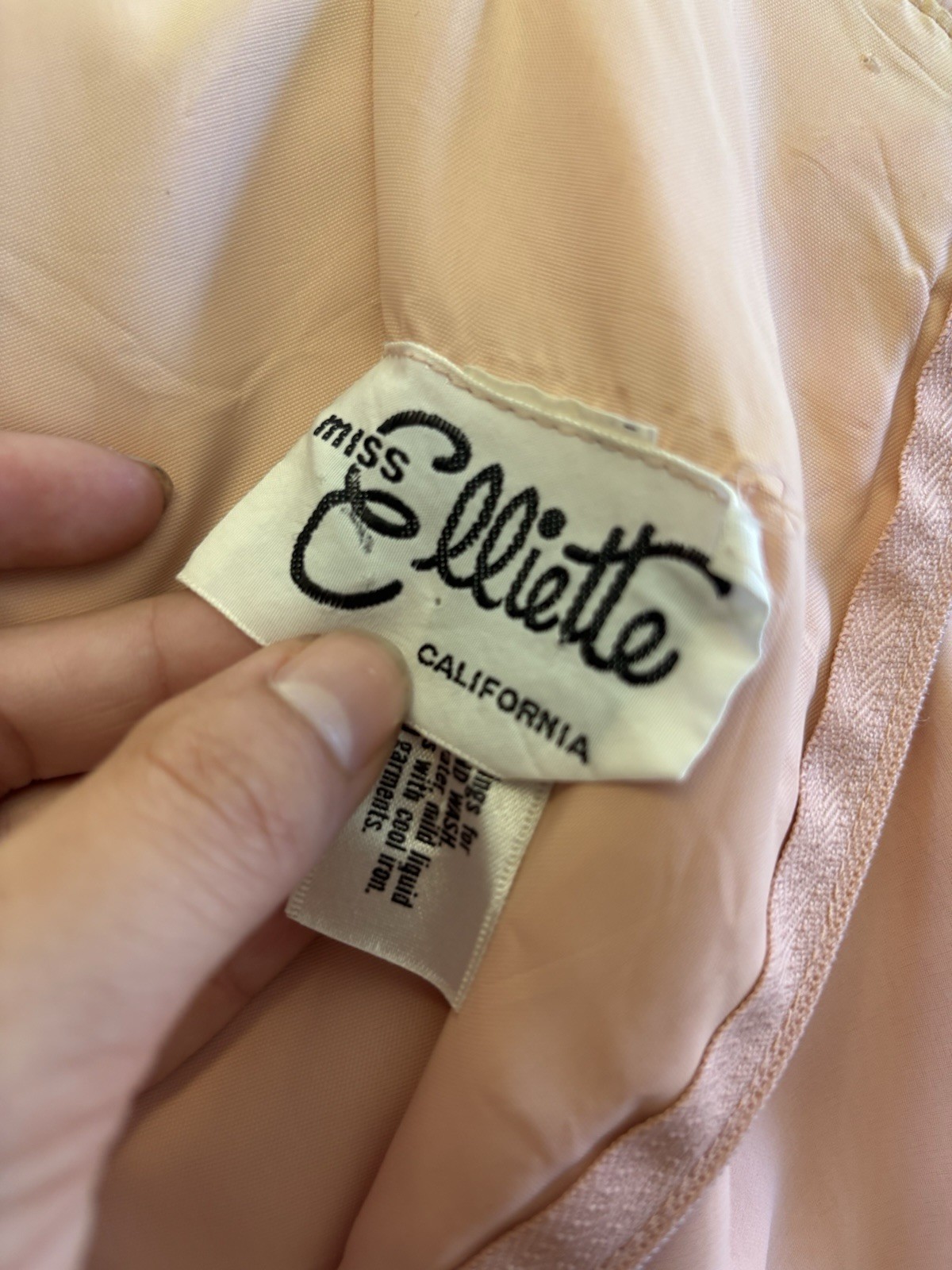 Miss Elliette Peach Pleated Vintage Dress Regular Size