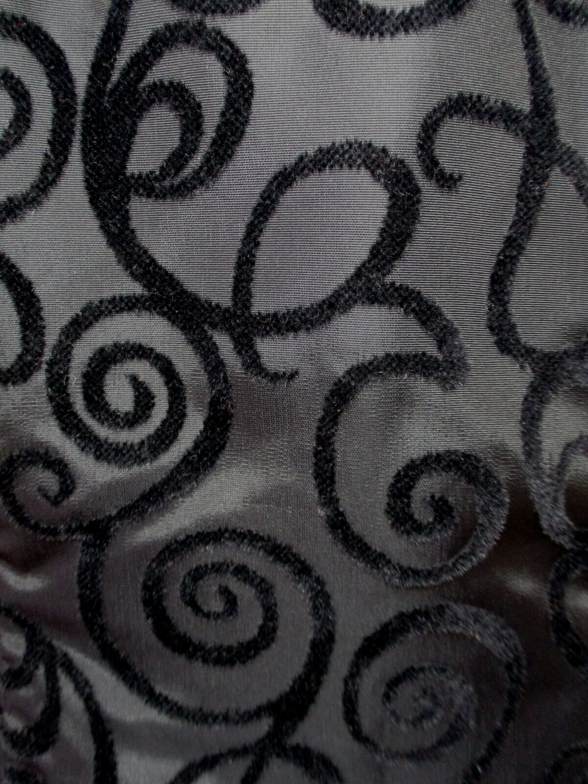 VTG L.A. Glo Dress Black Flocked Velvet Taffeta Mesh Bustle M Women Sleeveless