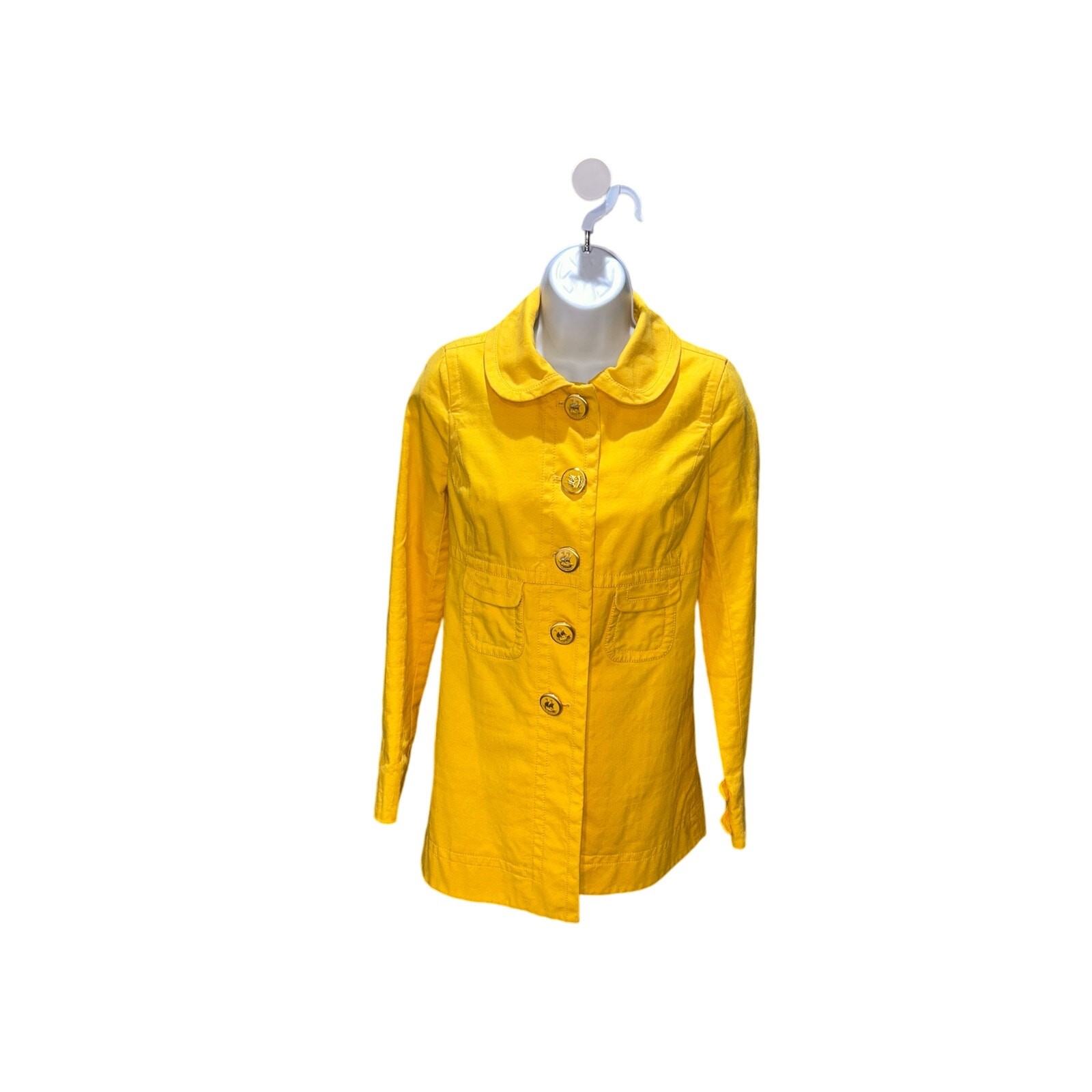 Y2K Authentic True Vintage Juicy Couture Yellow trench coat Monaco map p/small