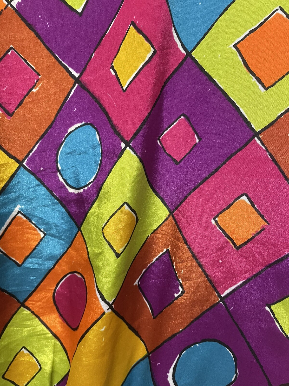Vtg 80s 90s Silky Bomber Jacket Wild Funky Print S/M/L One Size Fits