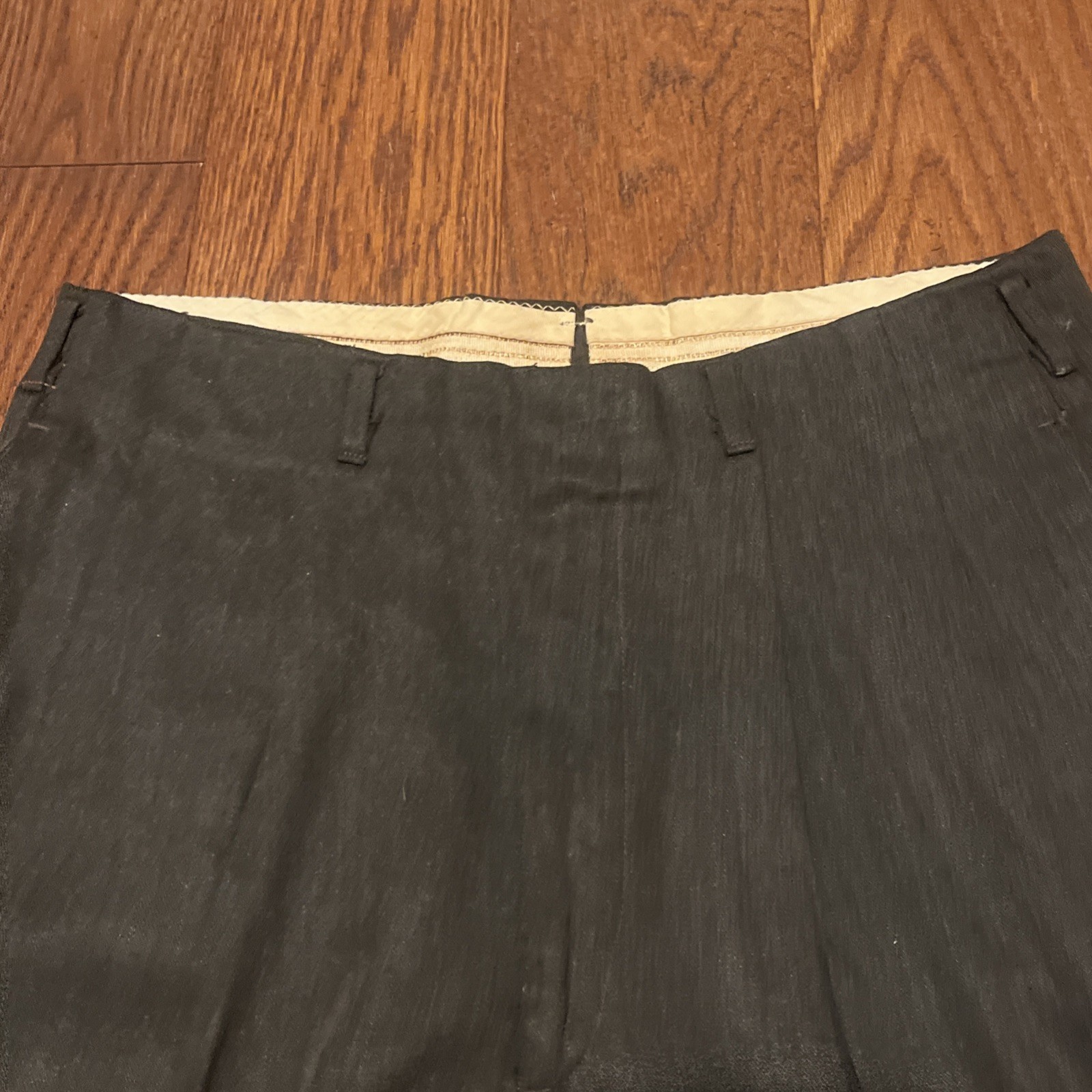 Vintage 32×28 1940s 1950s Hollywood Waist Pleated Pants Cuffed Drop Loop