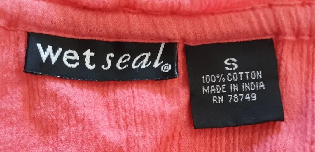 Vintage Wet Seal Split Side Tank Top Women&rsquo;s Size Small Coral Pink Y2K