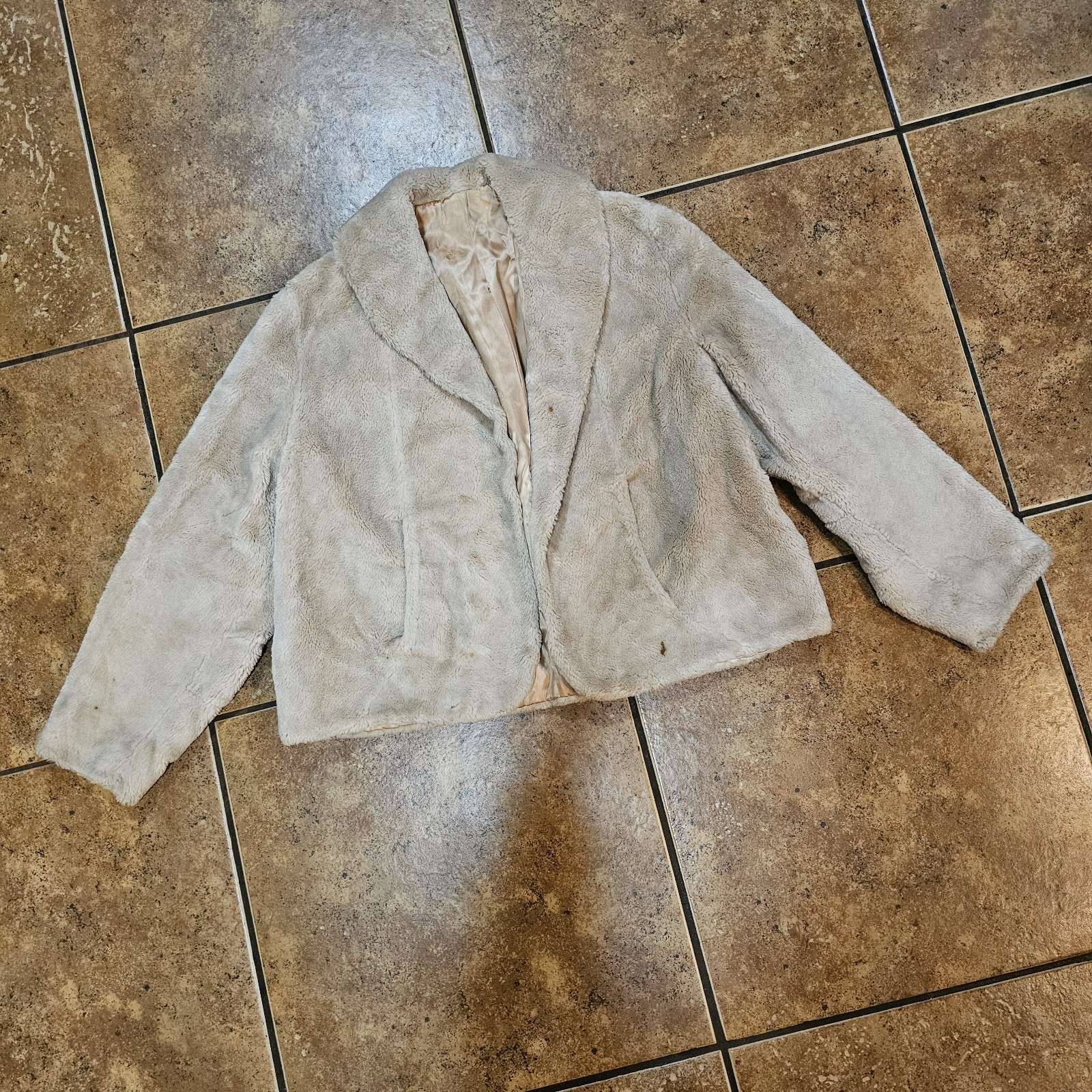 Vintage 50s Fur Jacket Crop Cloud No 9 Collins & Aikman Elegant Housewife Mob