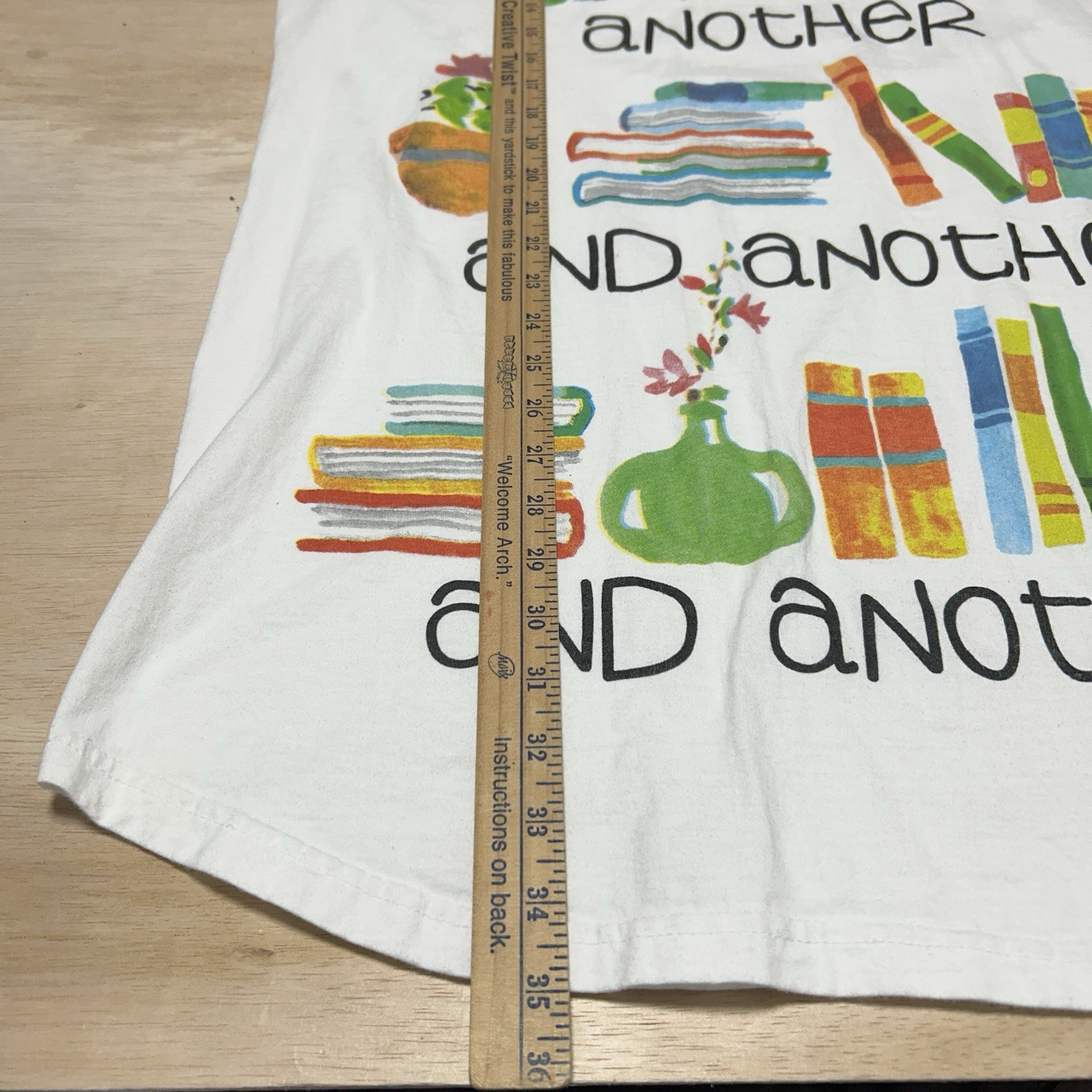 Vtg 90s Relevant Products All Over Print Book Reader Women Sleep Shirt O/S