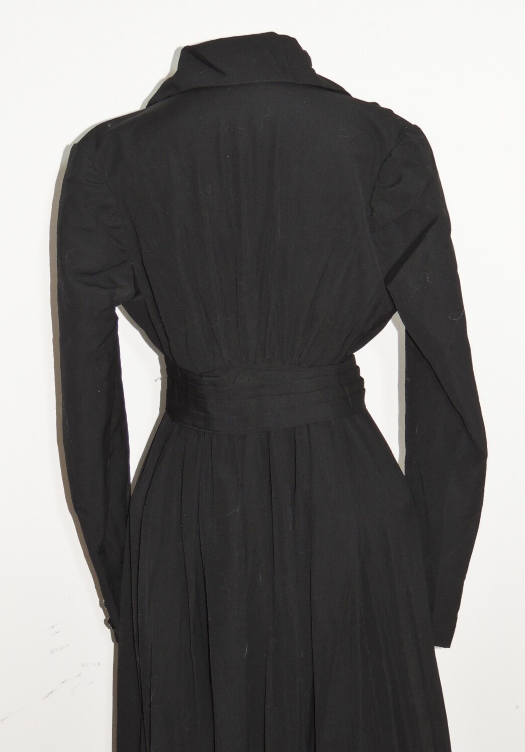 Edwardian / Titanic Era Black Fine Wool Dress Sm