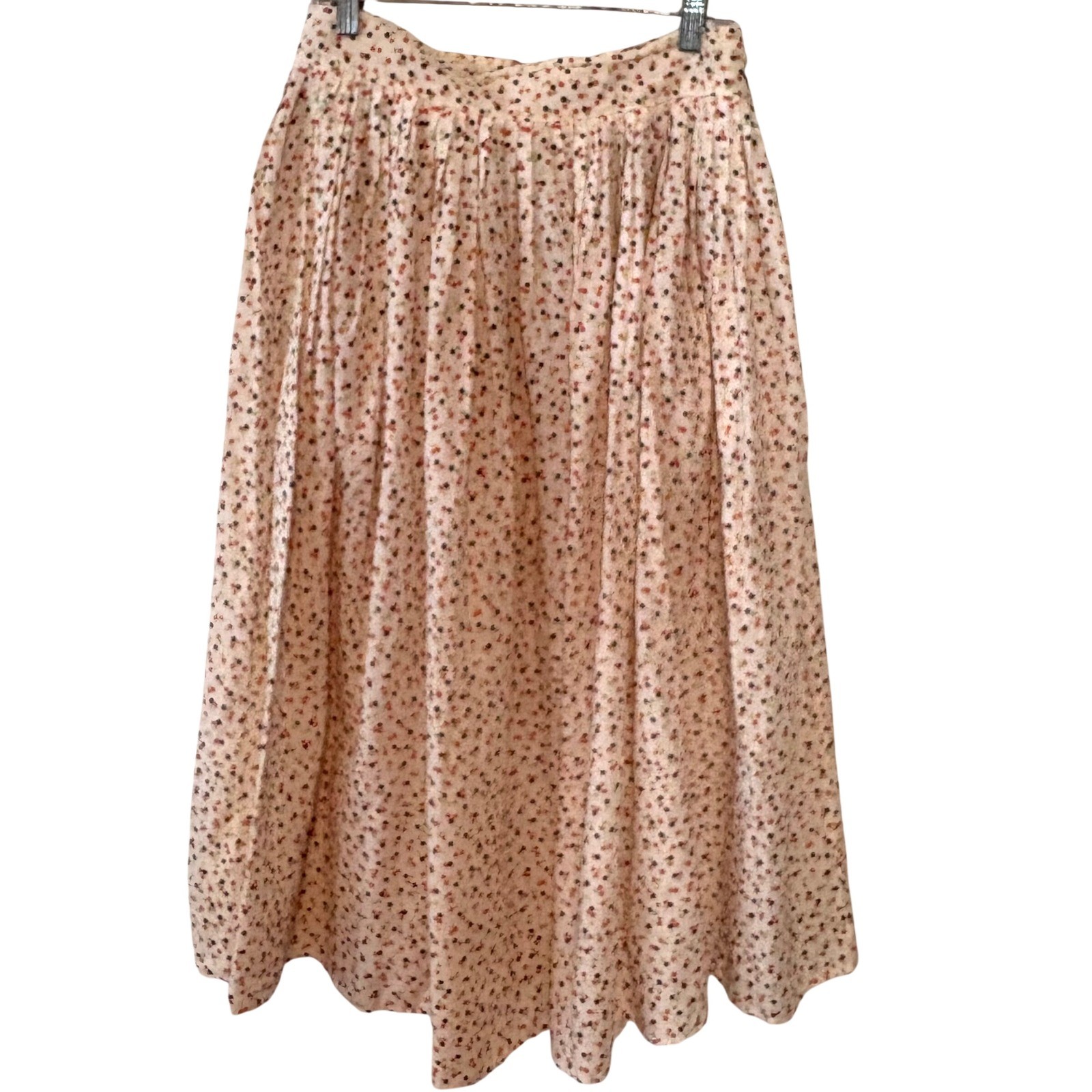 Esprit Collection Women&rsquo;s Vintage Cream Polka Dot Midi Skirt in Size 13/14
