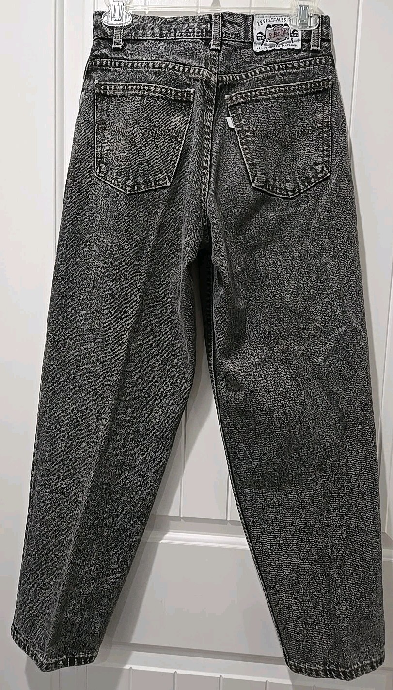 Vtg. Levi&rsquo;s Silver Tab Jeans Student W27xL28 Gray Acid Stone Wash Pleat Front