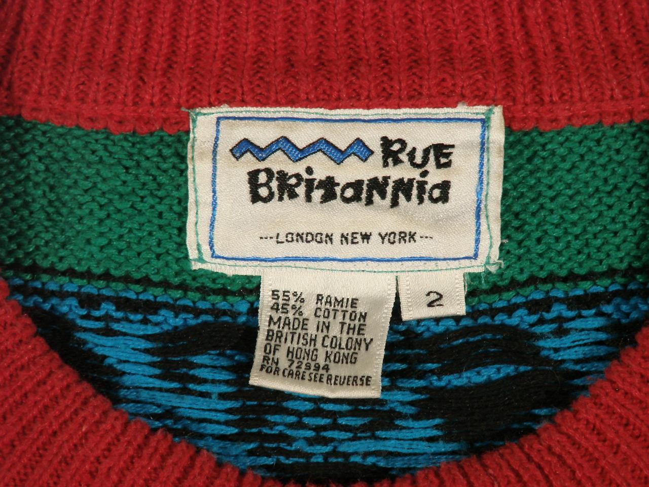 80&rsquo;s vintage oversize Rue Brittania multicolor musical instrument sweater 2