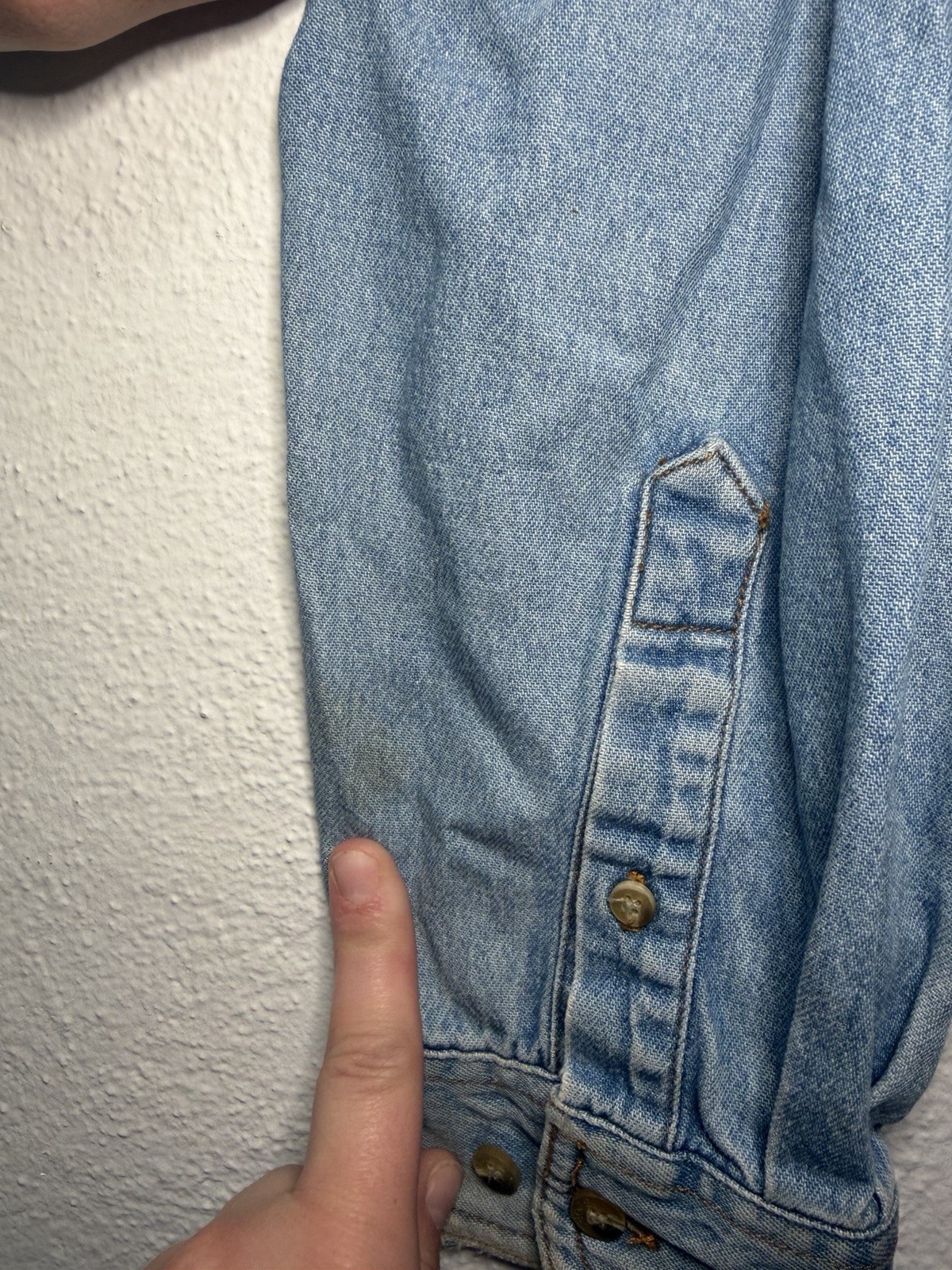 100% Cotton Denim Vintage Workwear Cowgirl Grandma Cottage Traditional Size L