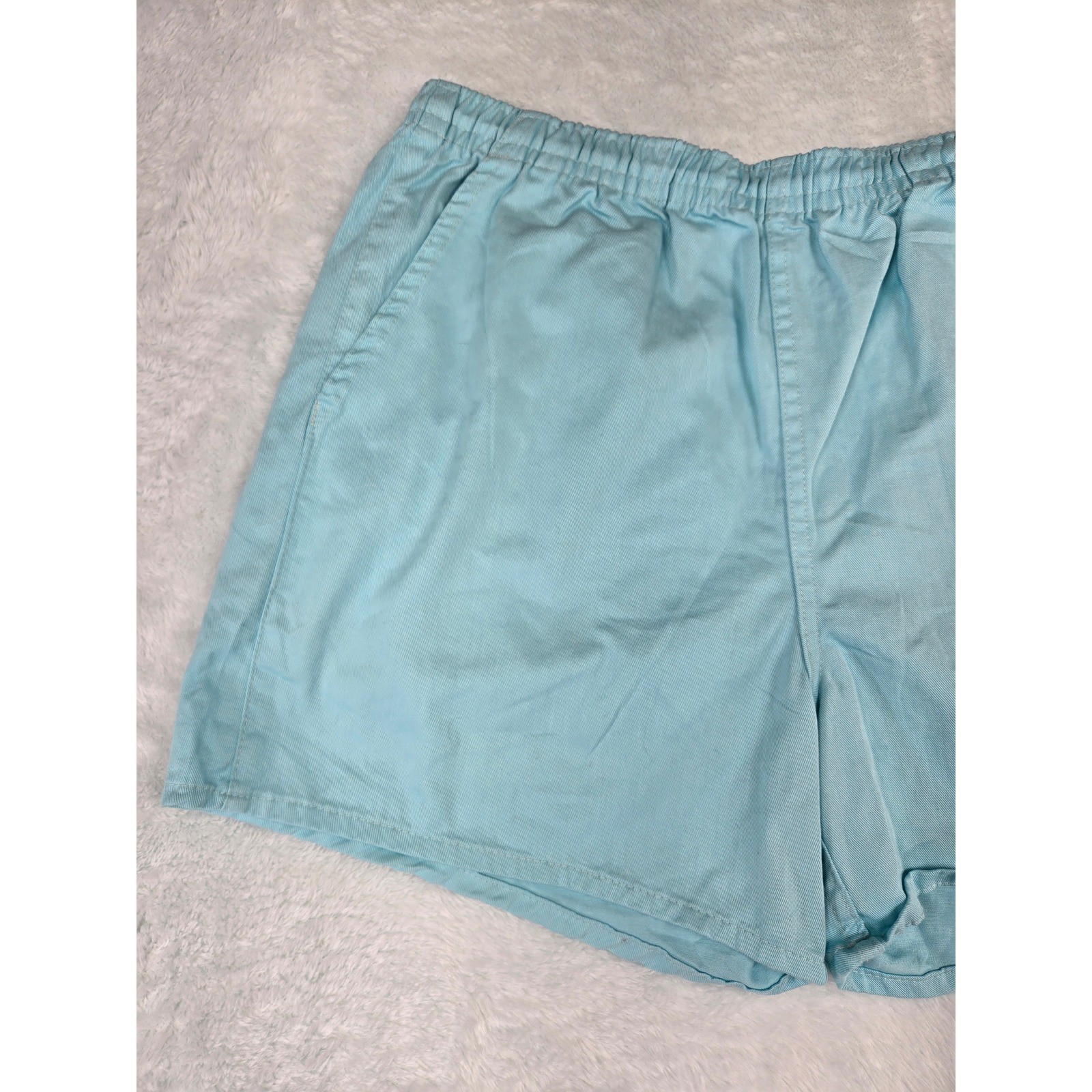 Ocoee Activewear Light Blue Cotton Elastic Waist Short Vintage 90s Made in USA L