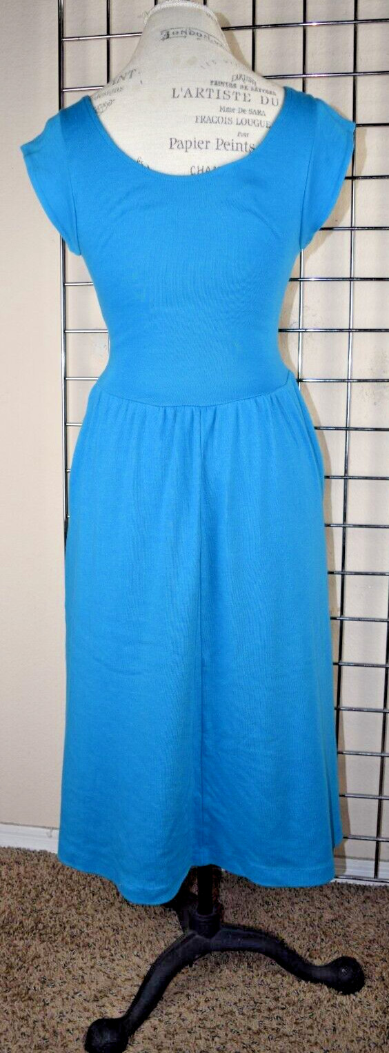 Vintage Dress Timely Trends Size 5/6 80s Blueberry Soft Stretchy Jersey Made USA