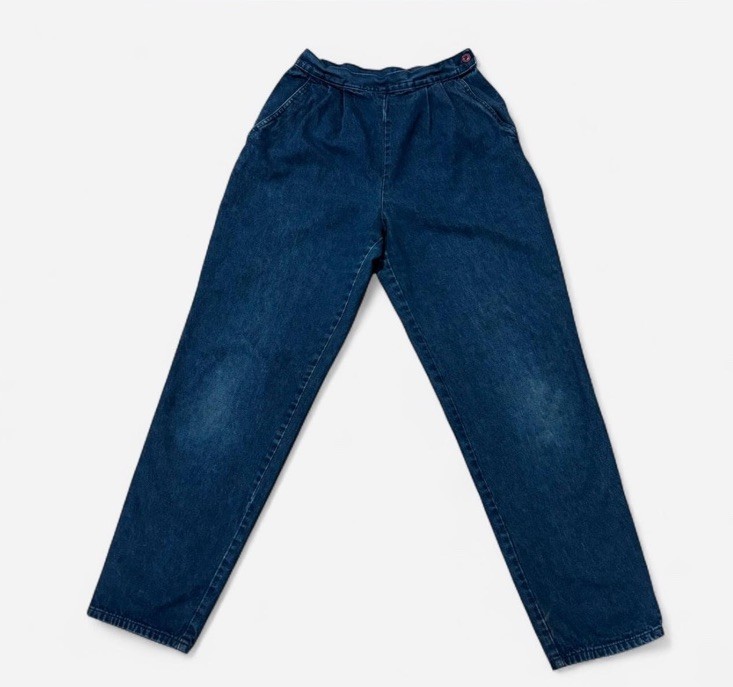 Vintage Brittania High Waisted Mom Jeans Dark Denim Tapered Women Size 10