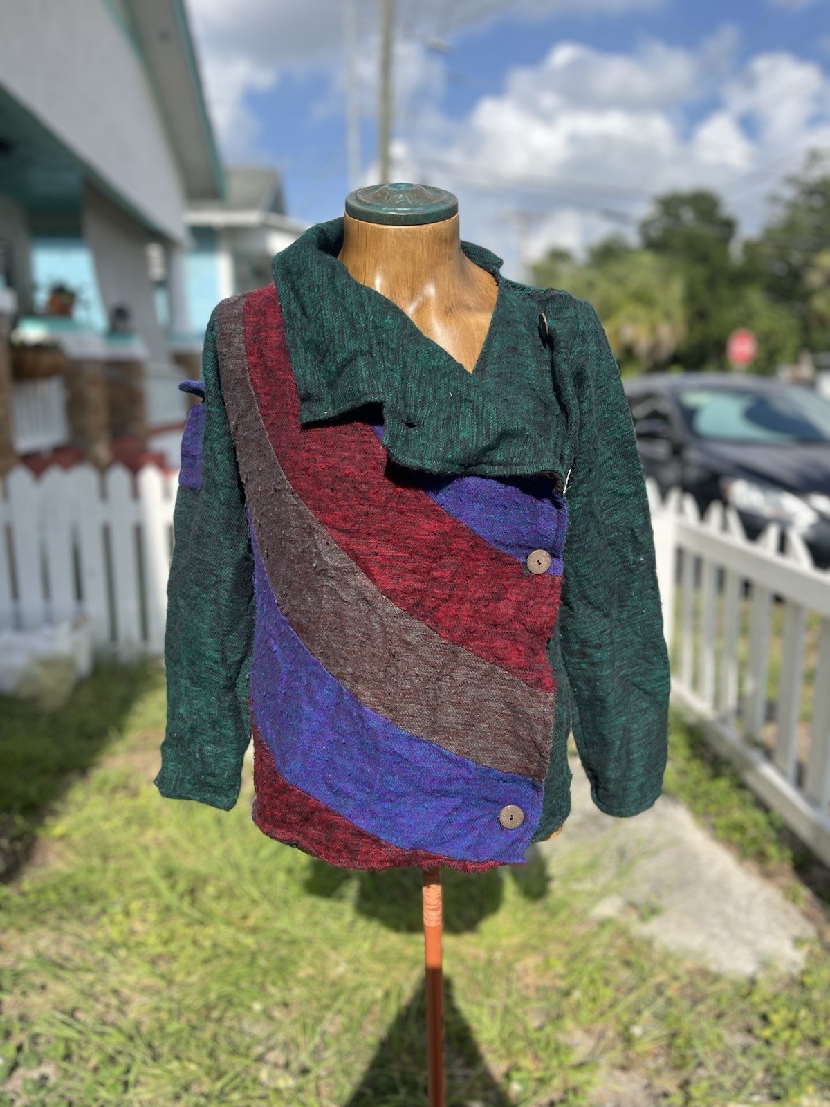Vtg Lakhay’s Collection Hand Made Wool Sweater Made In Nepal Bohemian L/XL
