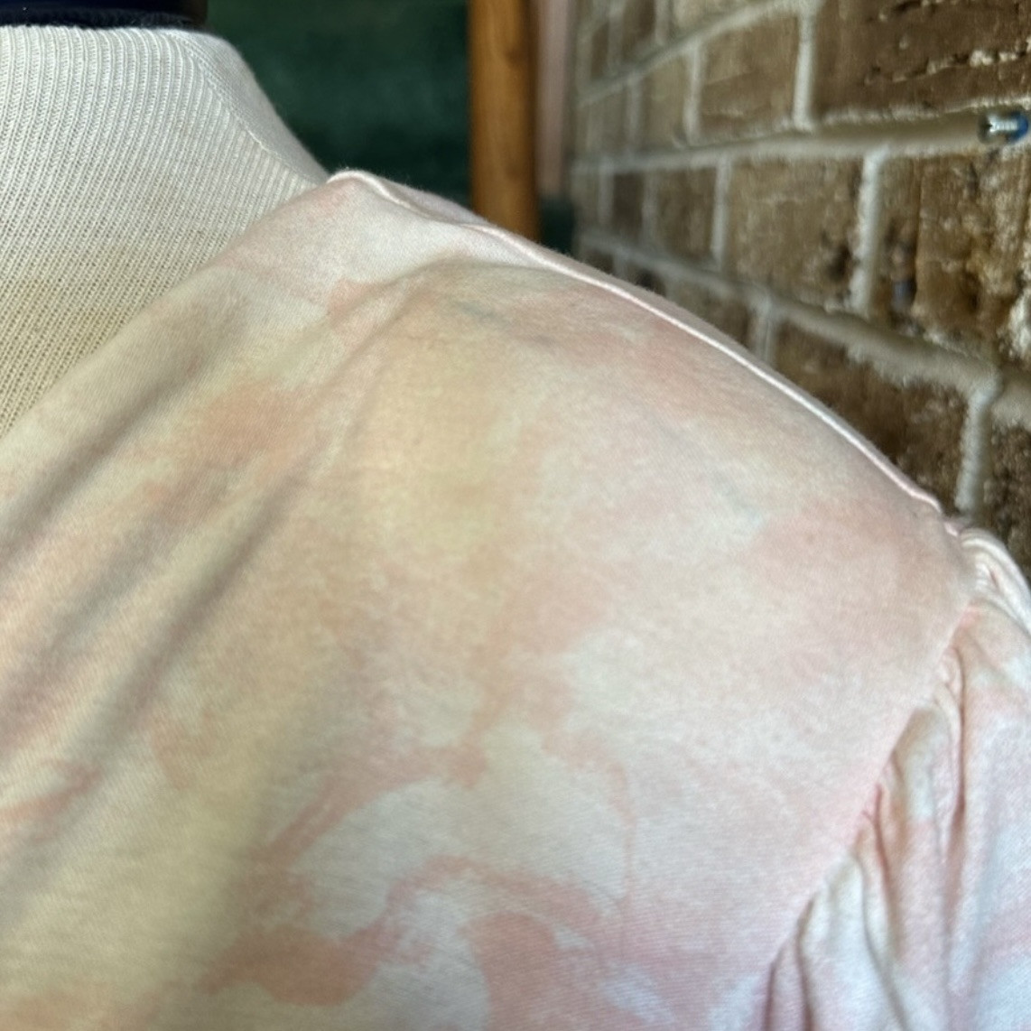 VTG 80s Retro Marble Pink Tiedye Basque Waist Dress