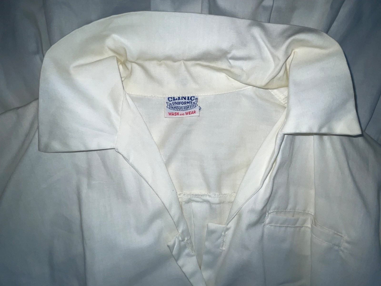 VTG 60S WOMENS WHITE BUTTON FRONT NURSES HOSPITAL ORDERLY WAITRESS UNIFORM DRESS