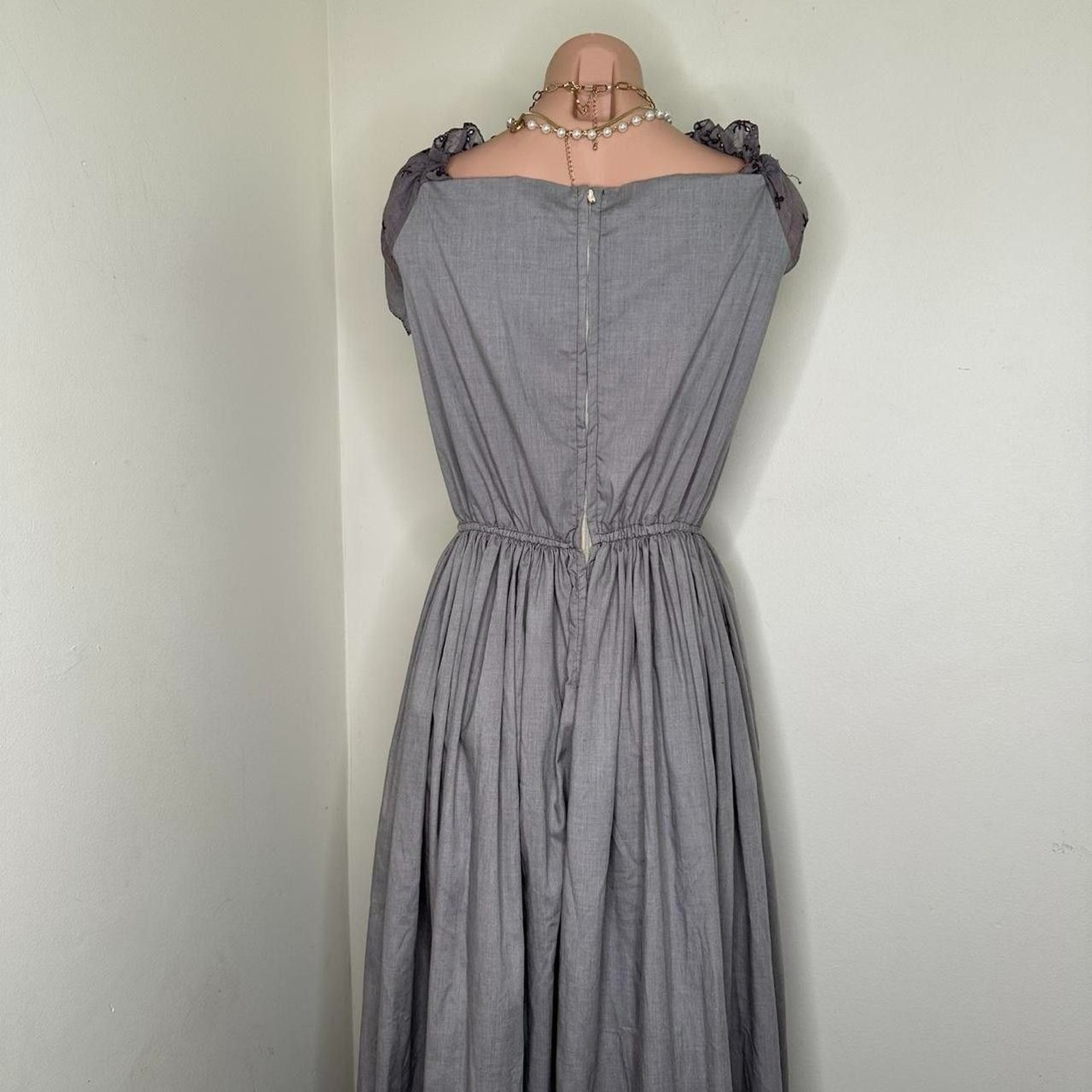 Vintage Handmade Gray Regency Gown