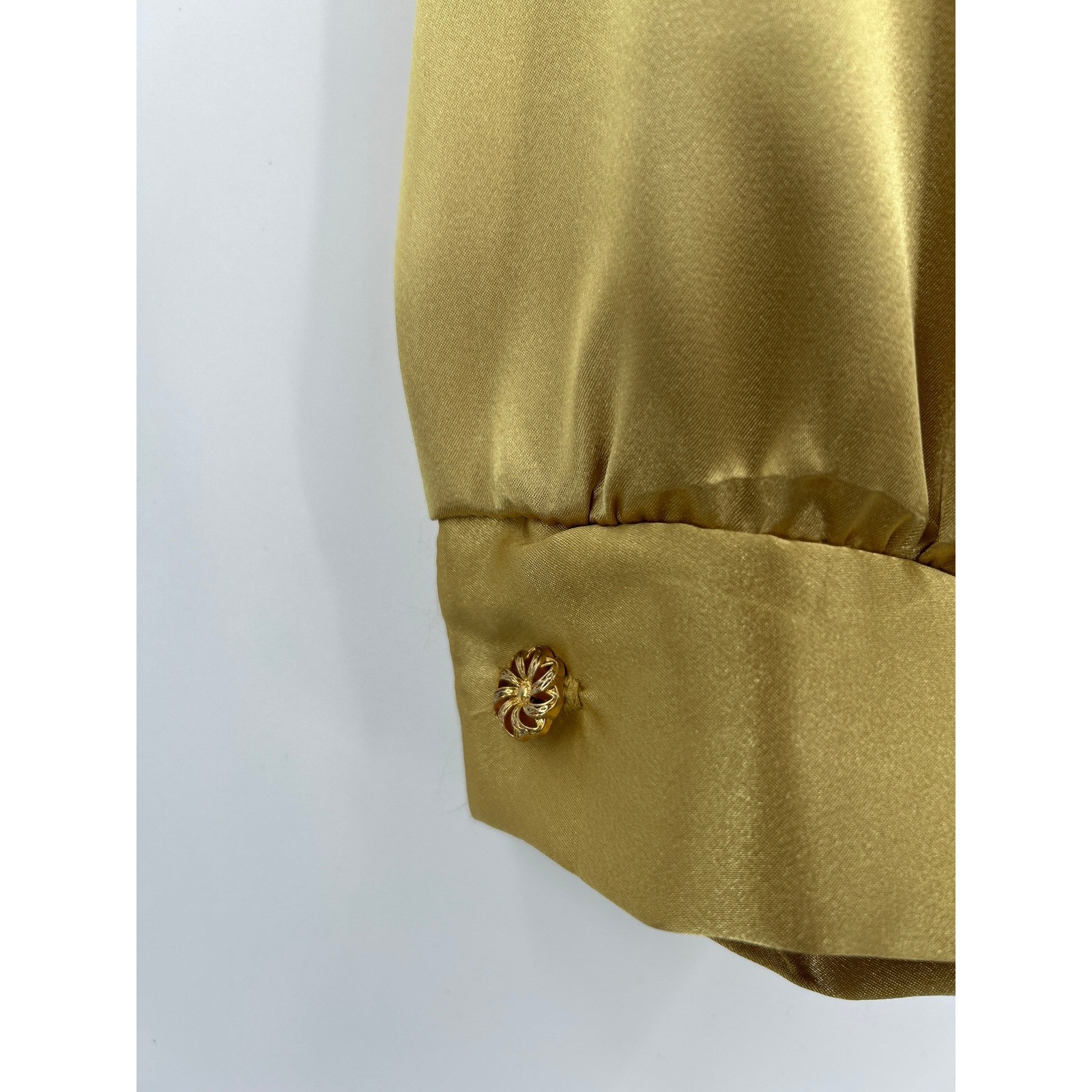 Carol Reed Collections Vintage Velvet Floral Beaded Jacket Gold Satin Sleeve 16