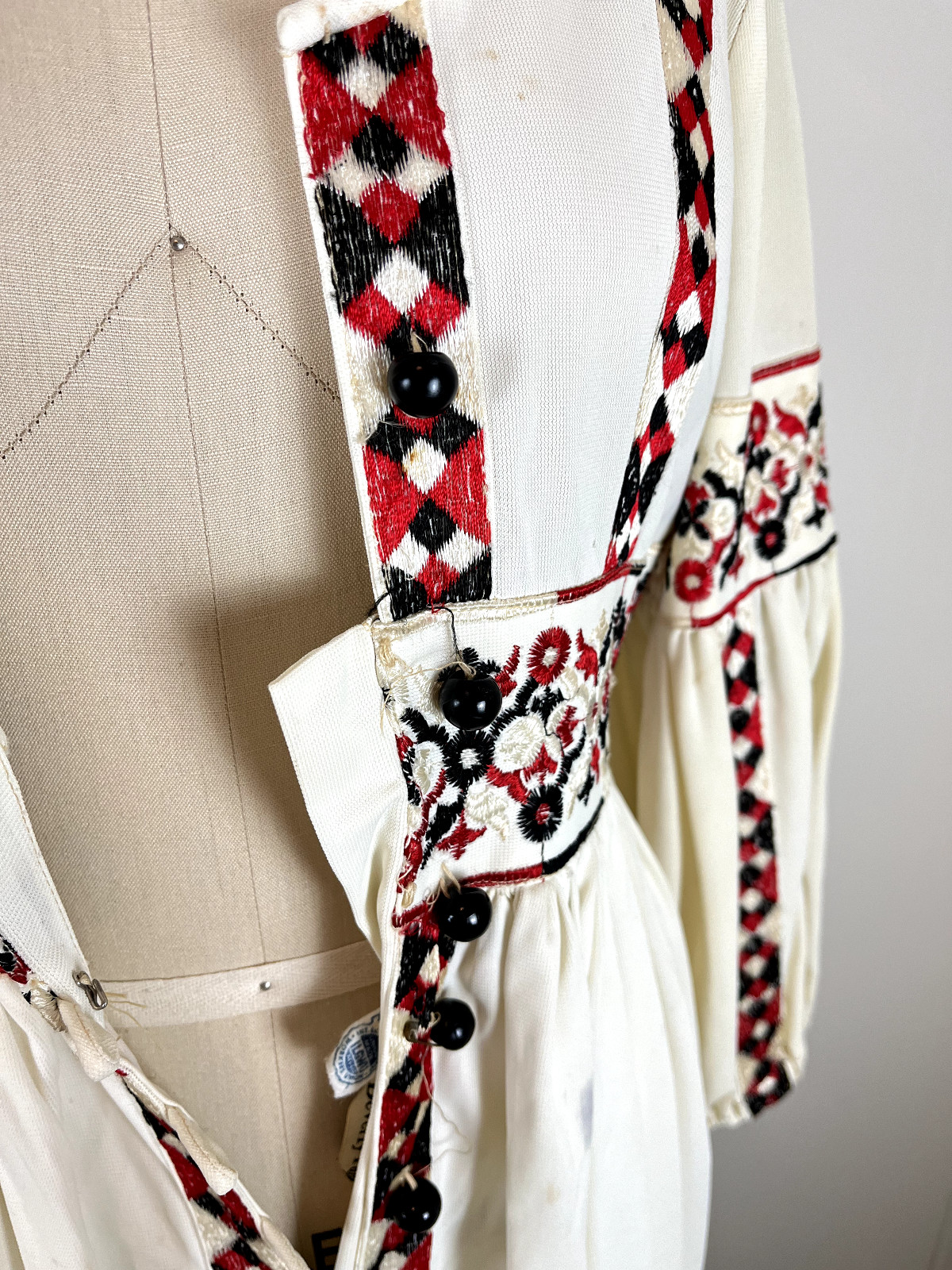 Rare Vintage Beverly Paige 60s 70s Bohemian Maxi Dress Tag 10 Peasant Groovy