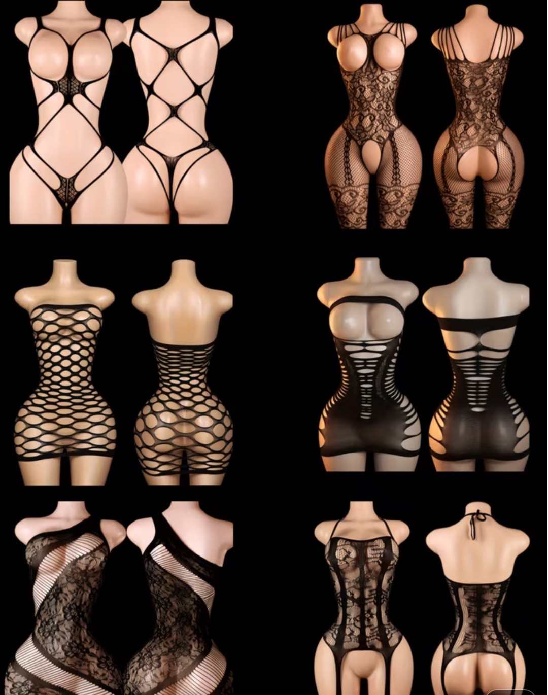 5pc Lot Lingerie Set Variety Pack. One Size Fits Most, Multi-Style