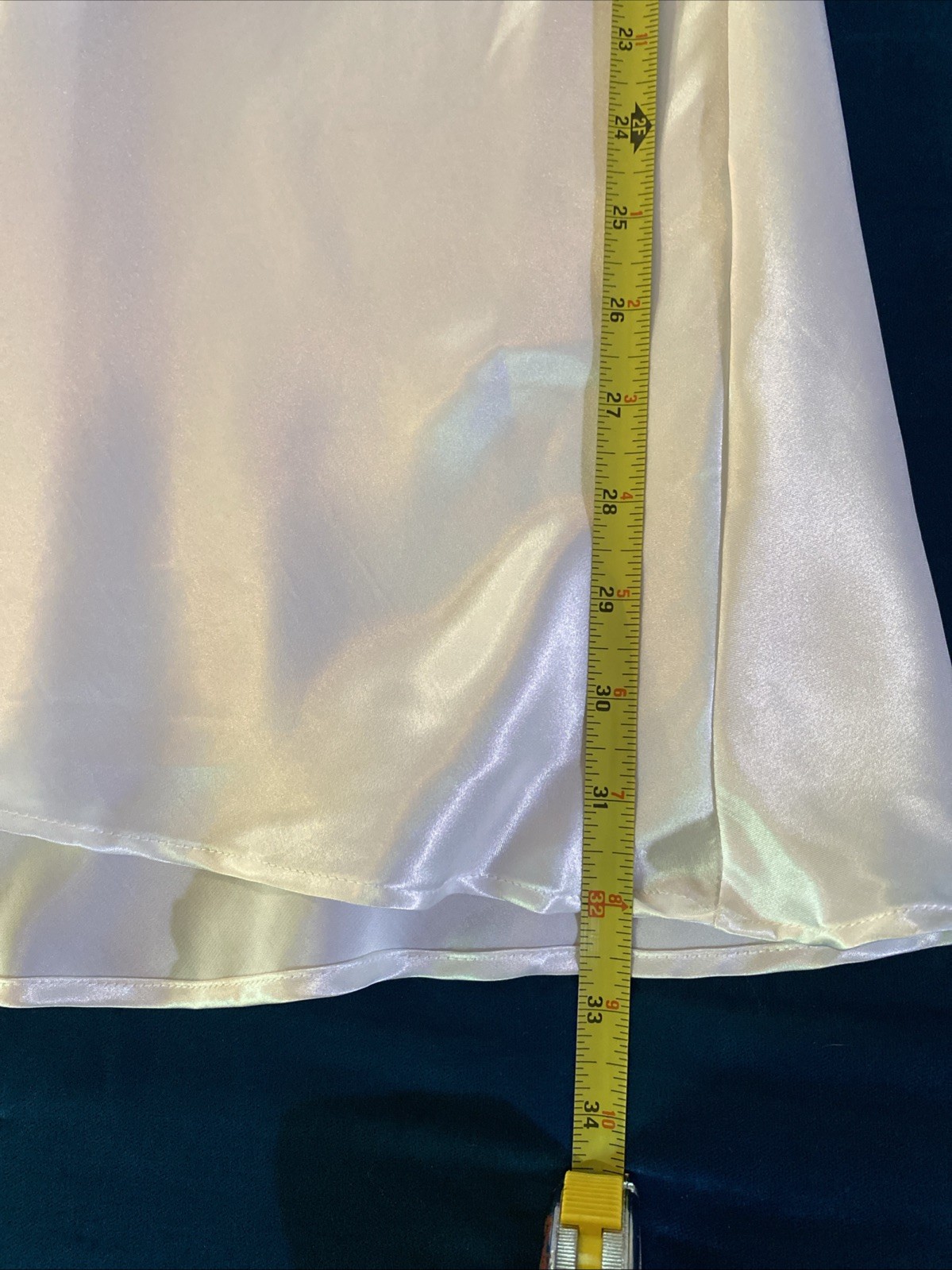 Vintage Val Mode Size S Ivory Polyester Satin With Lace