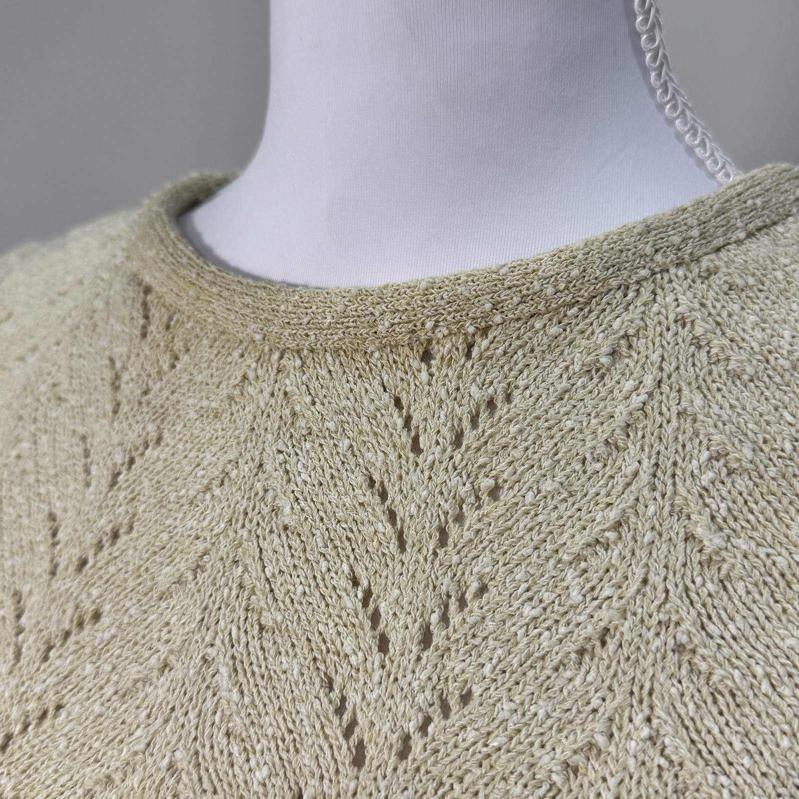 Vintage 1960s Mister Sig Knit Top Skirt Set Cream Lime Green ILGWU Small