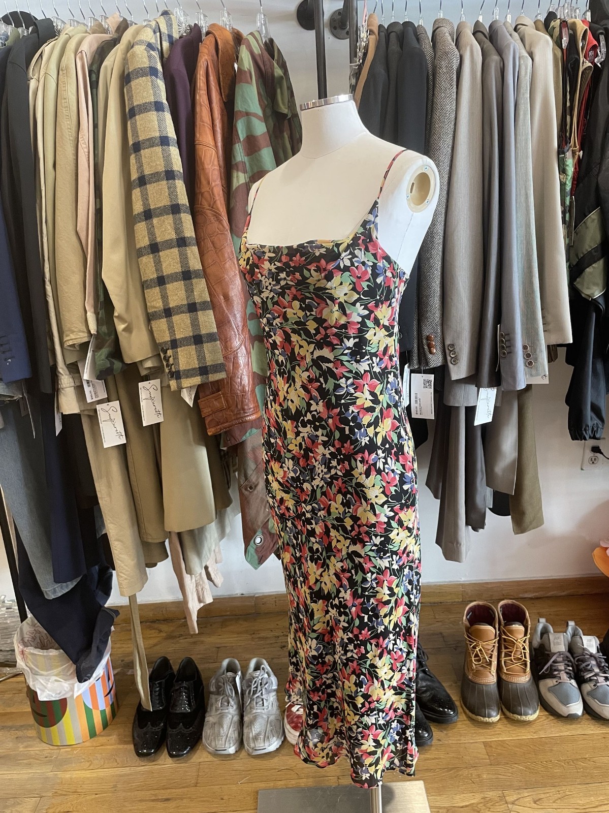 Vintage Ralph Lauren 90s Does 30s Floral Silk Slip Dress