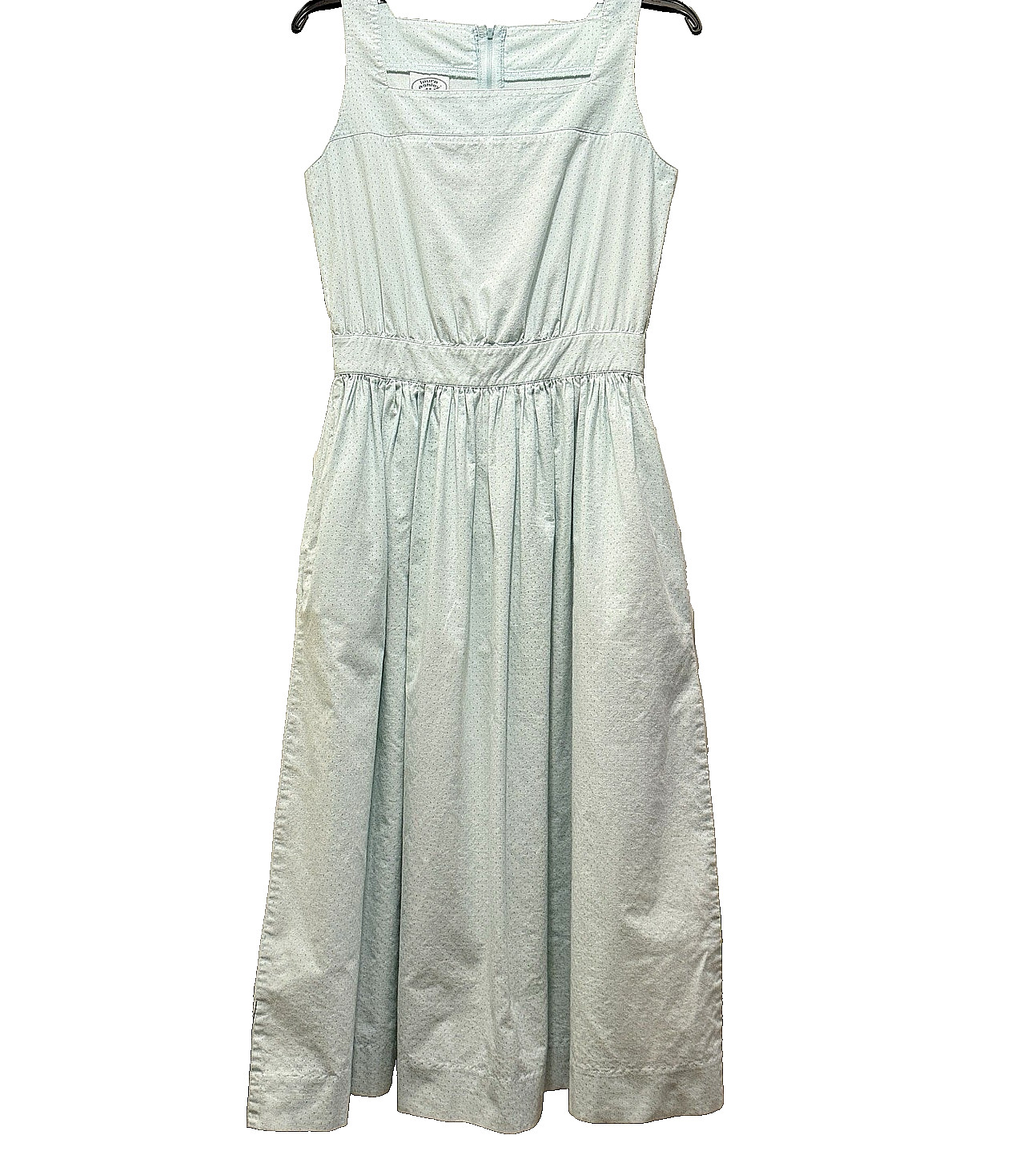 Vintage 1980s Laura Ashley Sz 8 Dress 100% Cotton Powder Blue Pockets