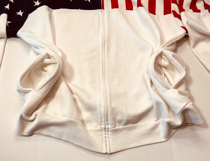 Vtg ESY Surf Co. USA Flag Full Zip Fleece Jacket Patriotic Stars Stripes XL