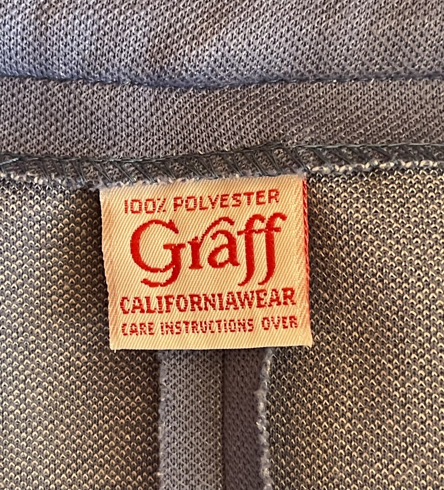 VINTAGE 70&rsquo;S GRAFF CALIFORNIA WEAR BLUE POLY SHORT MINI SKIRT, 28&Prime; WAIST, EUC