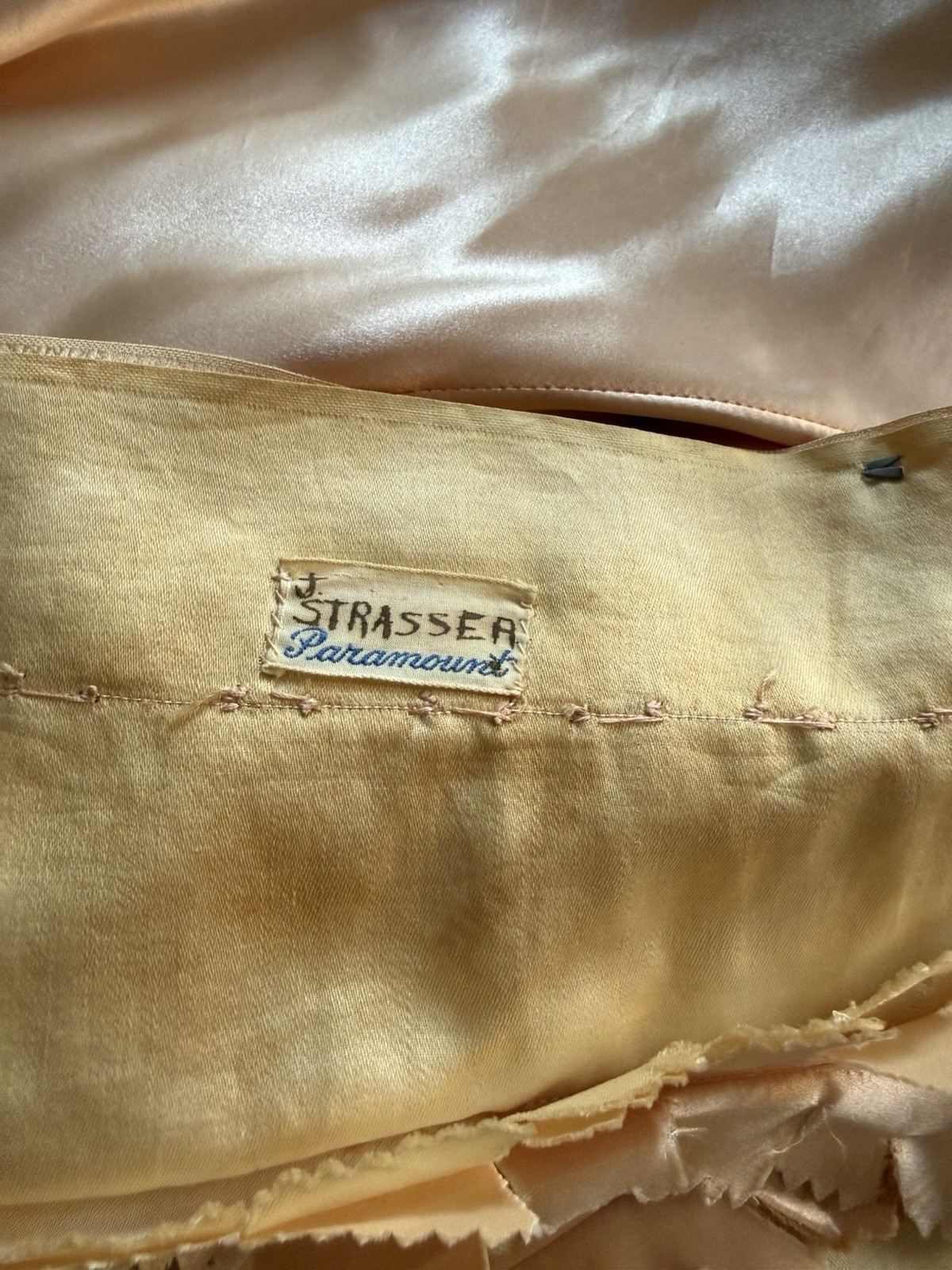 Original Late 1930s Early 1940s Paramount Studios Satin Glamour Gown Dress 30s