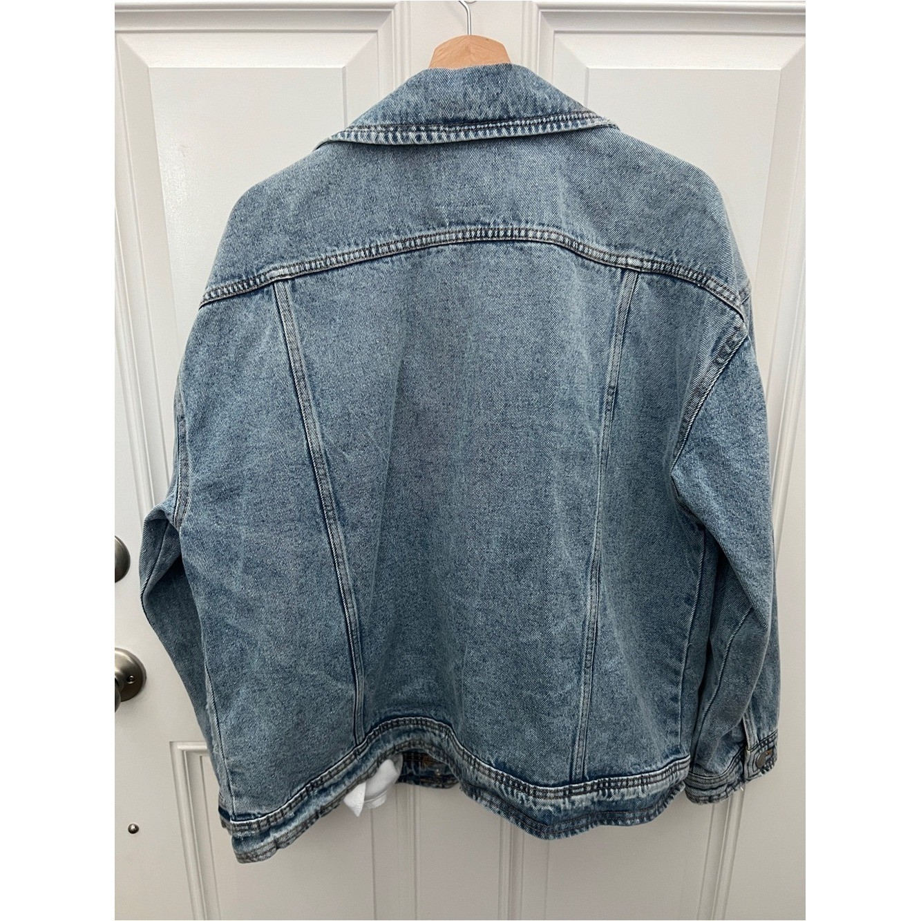 Celebrity Pink Washed Denim Jacket in Light Blue