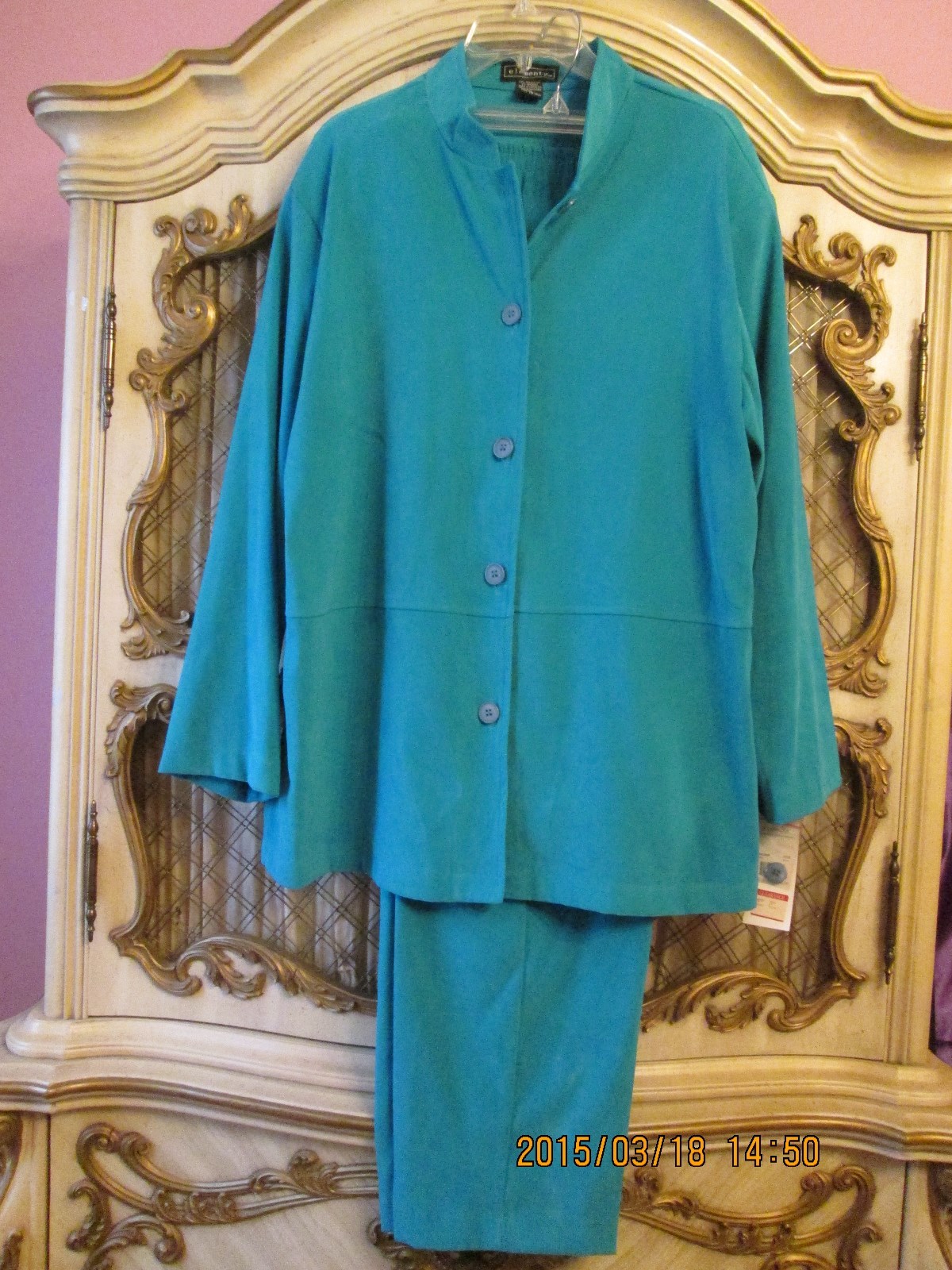 Elementz Blue 2 piece pant suit Jacket XL, Pants L