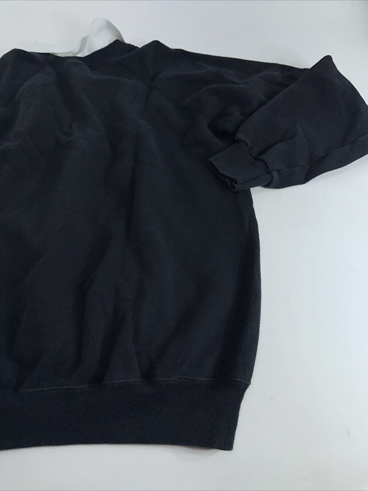 Black Collared Halloween Sweatshirt Pumpkin Ghost Hanes Size XL 46-48 Unisex
