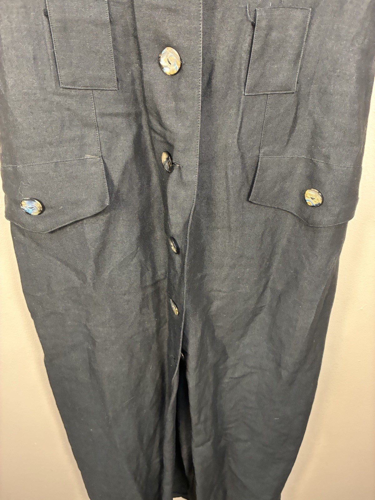 VTG 90s Express Raime Cotton Button Front Maxi Pencil Dress 7/8 M