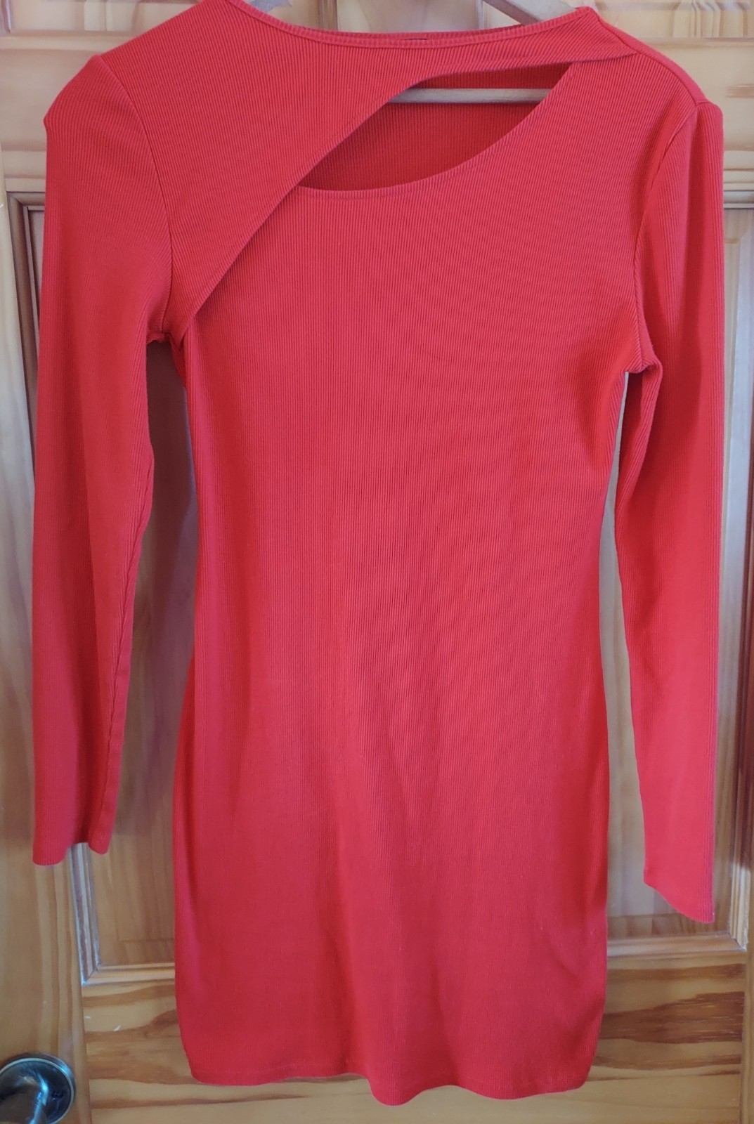Vintage 80s Wild Fable asymmetrical Red Long Sleeve Dress Valentines Small