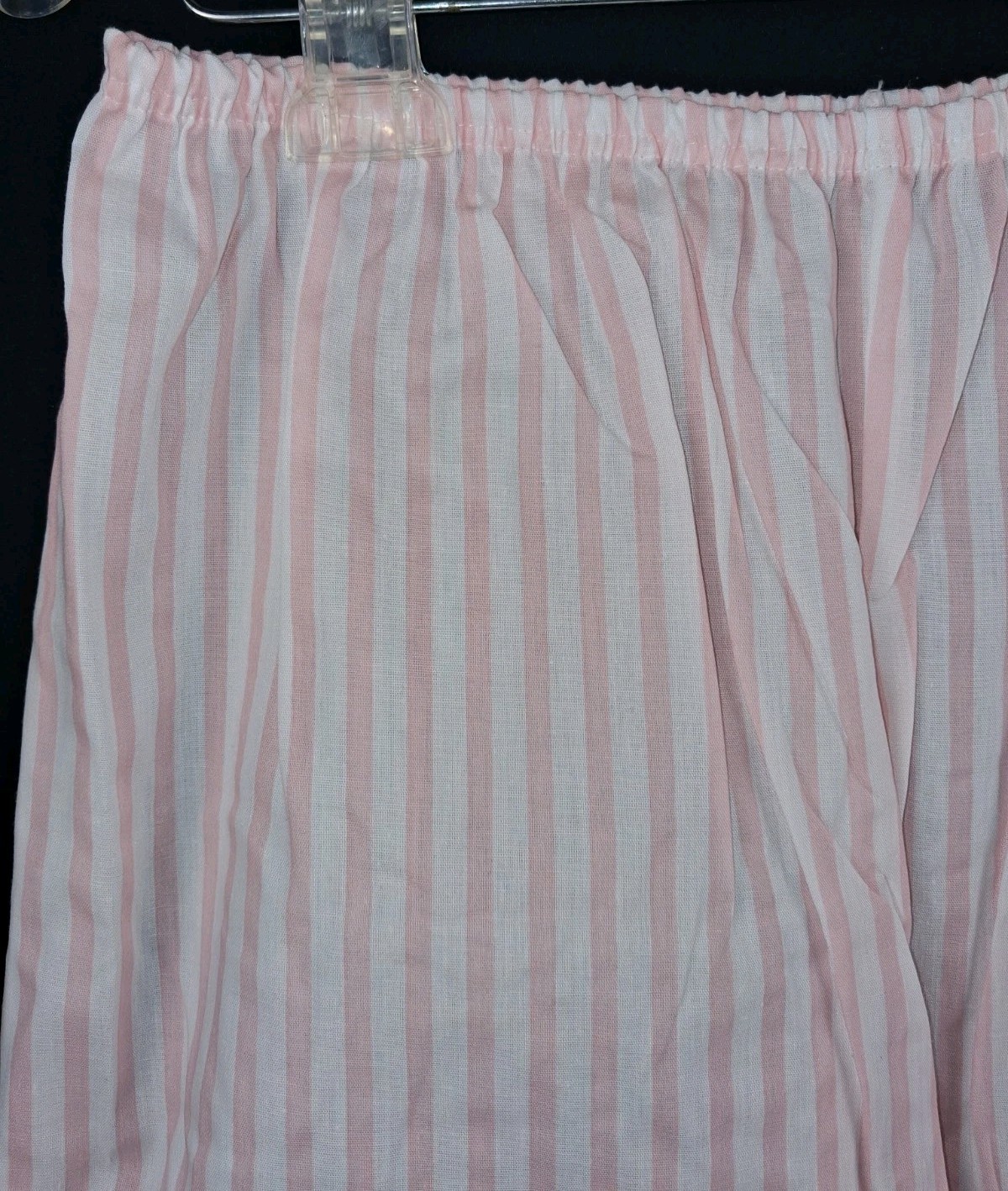 VTG Carole Pink & White Striped Short Sleeve Top And Shorts Pajama Set Size L