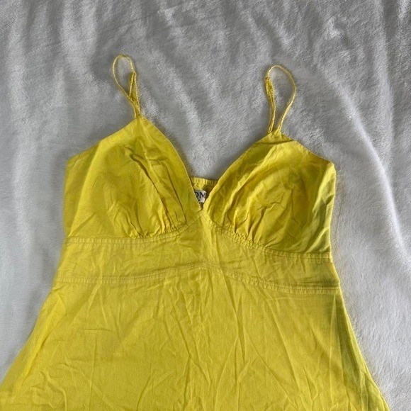 Romy yellow babydoll cami tank top with zipper side y2k vintage grunge