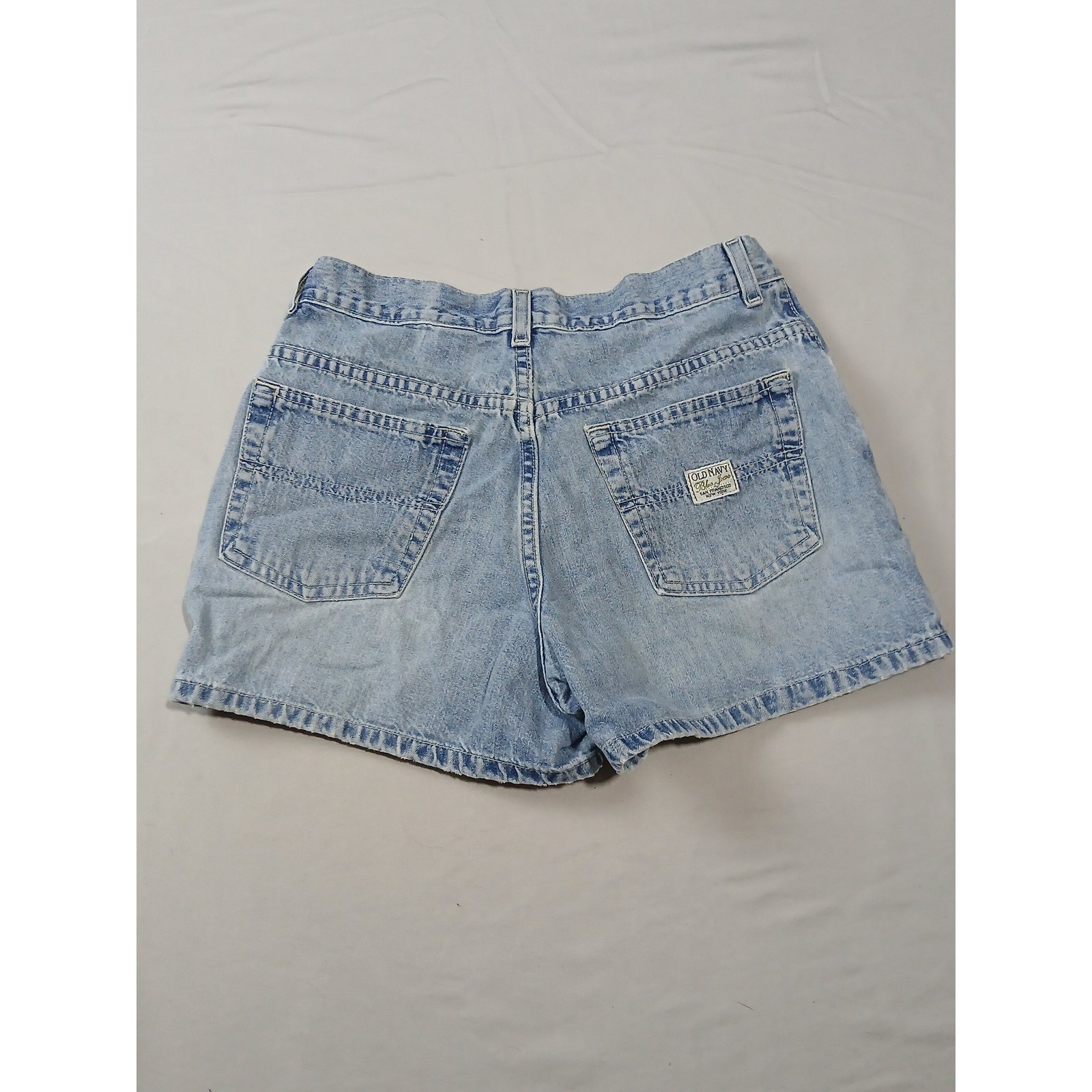 Vintage Old Navy High Waisted Denim Shorts Light Wash Cotton Womens 8 90s Retro