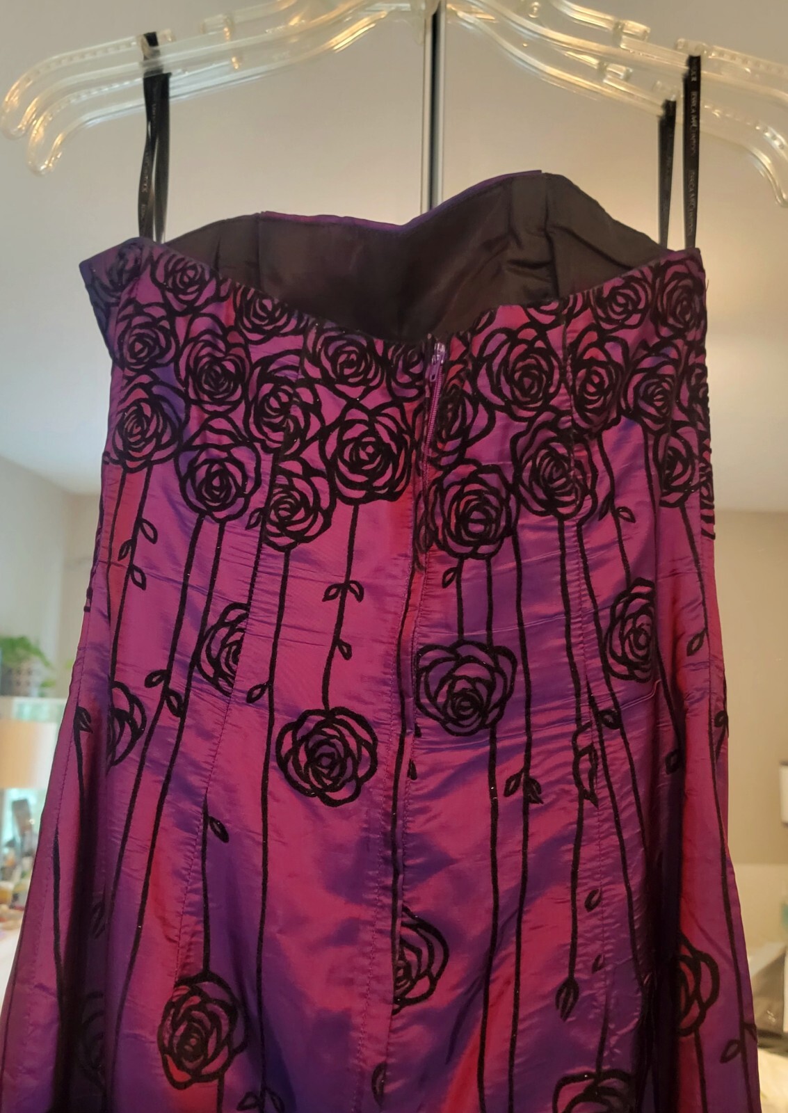 Jessica McClintock SZ 7 Gunne Sax STRAPLESS Purple Blue Overlay VTG 2001 💜💜💜