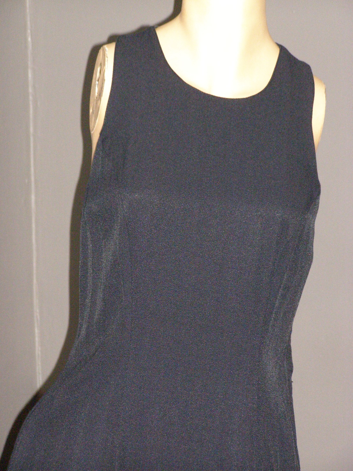 Vintage 80&rsquo;s simple little black mini dress M L CROSS-BACK button HEARTS rayon