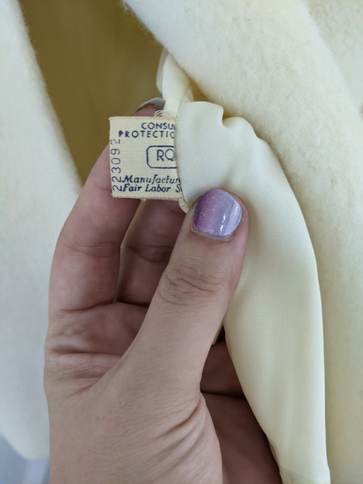 VTG Cream Colored 2 Button Wrap Coat